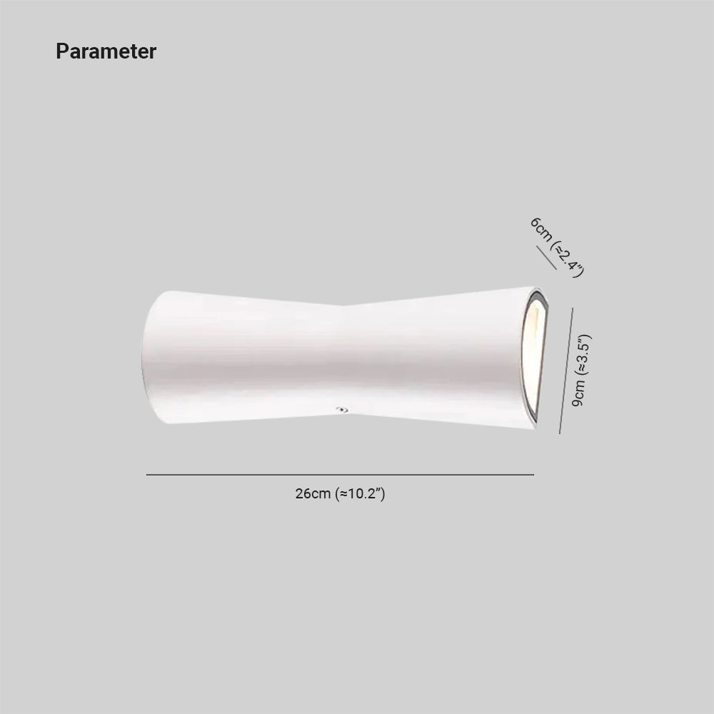 Ray Moderne LED Lampada da Esterno Metallo Nero/Bianco Torcia