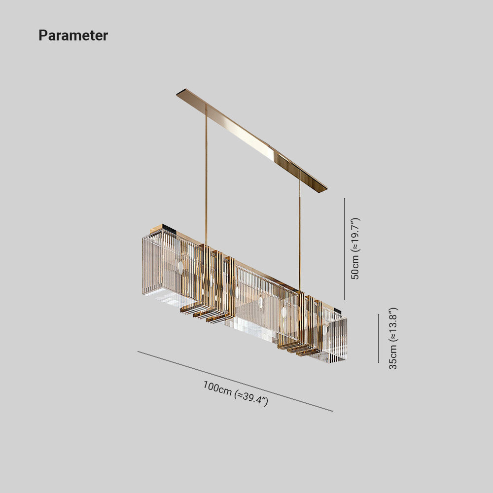 Kajetan Minimalismo LED Lampade a Sospensione Metallo Acrilico Trasparente Oro Rettangolare Soggiorno/Camera da Letto