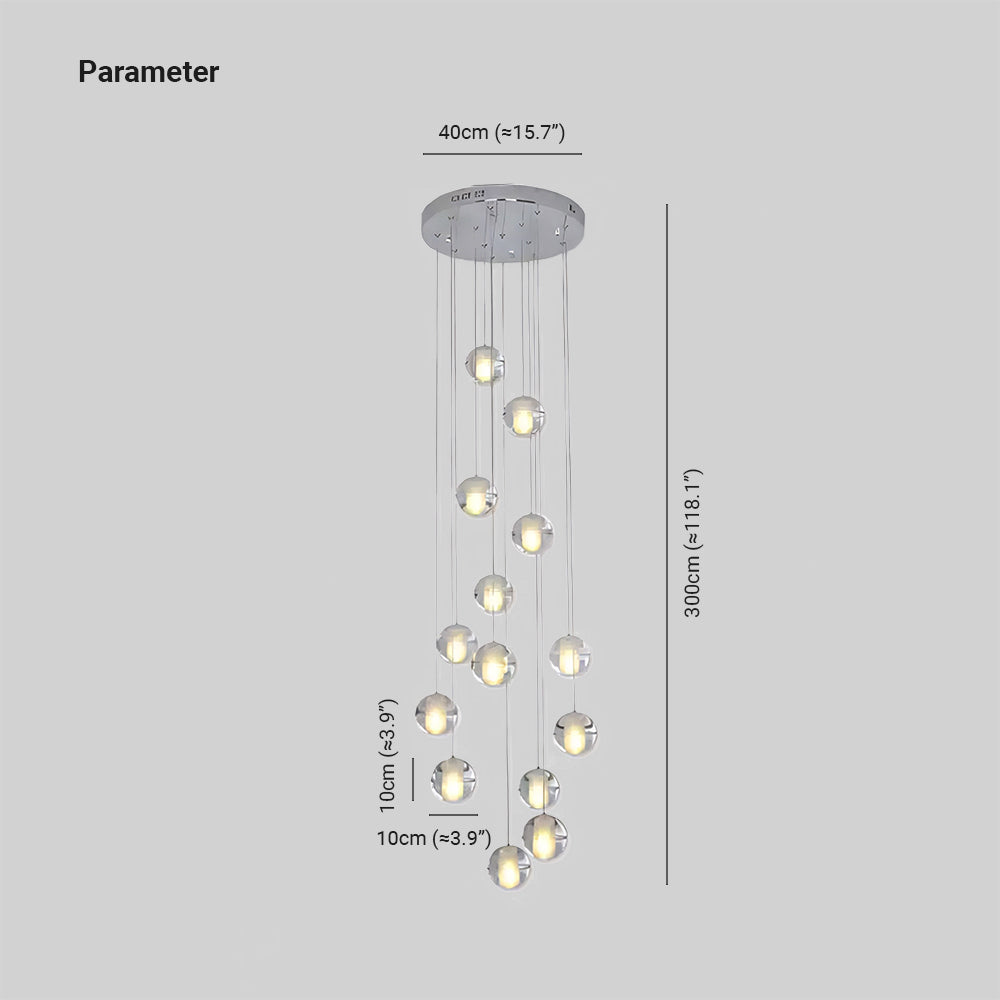 Hailie Moderna LED Lampada a Sospensione Multi Trasparente Globo Atrio Soggiorno/Camera da Letto