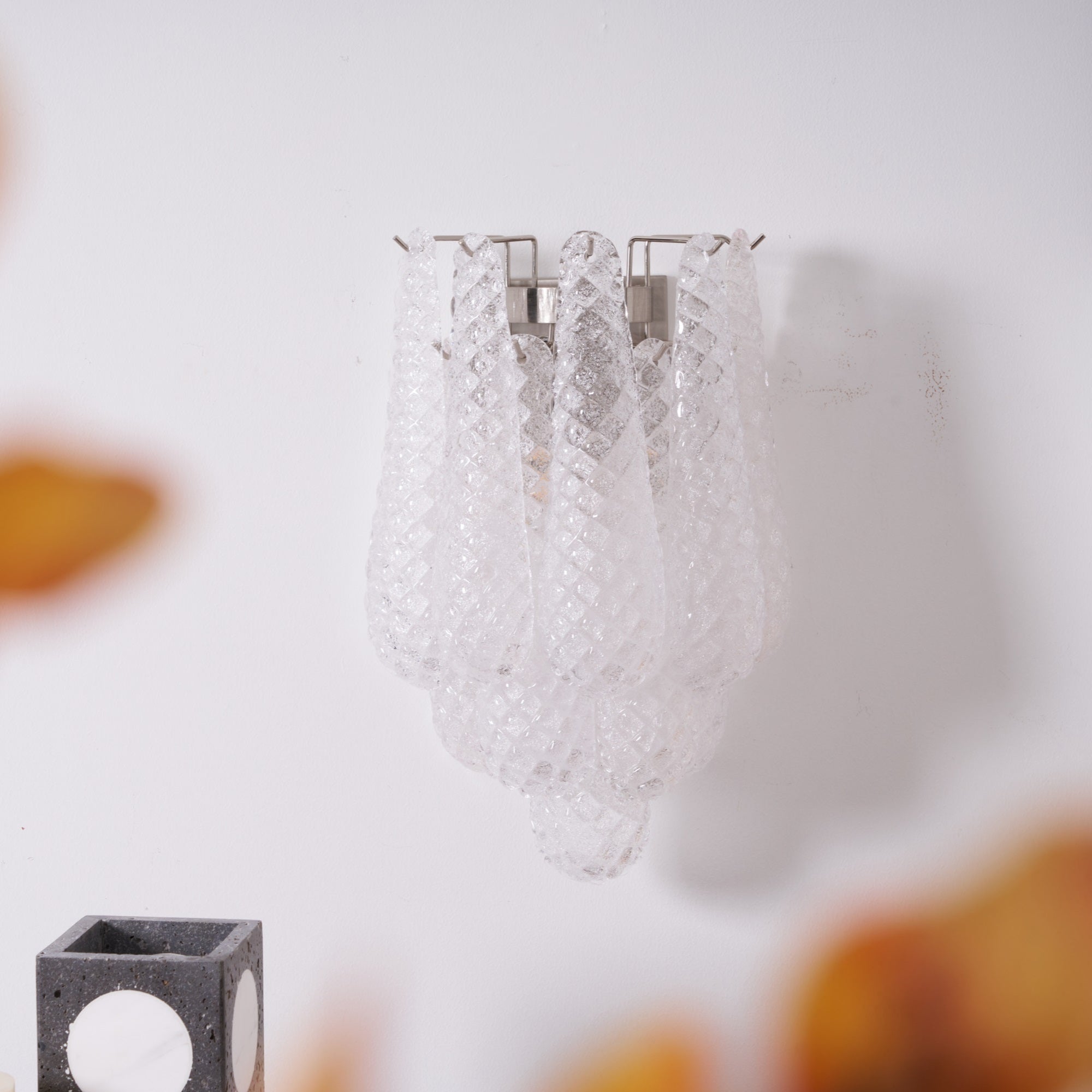 Aurora Wall Lamp Pink Teardrop Glass Floral Artistic - Neutralighting