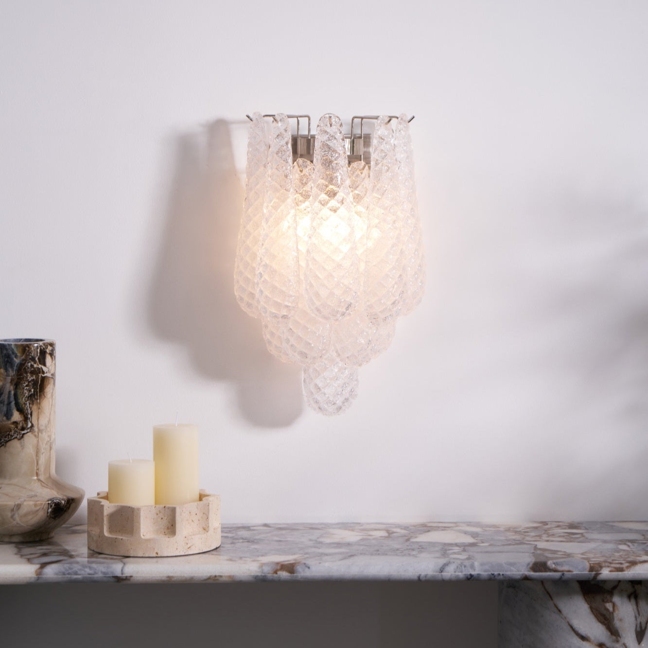 Aurora Wall Lamp Pink Teardrop Glass Floral Artistic - Neutralighting