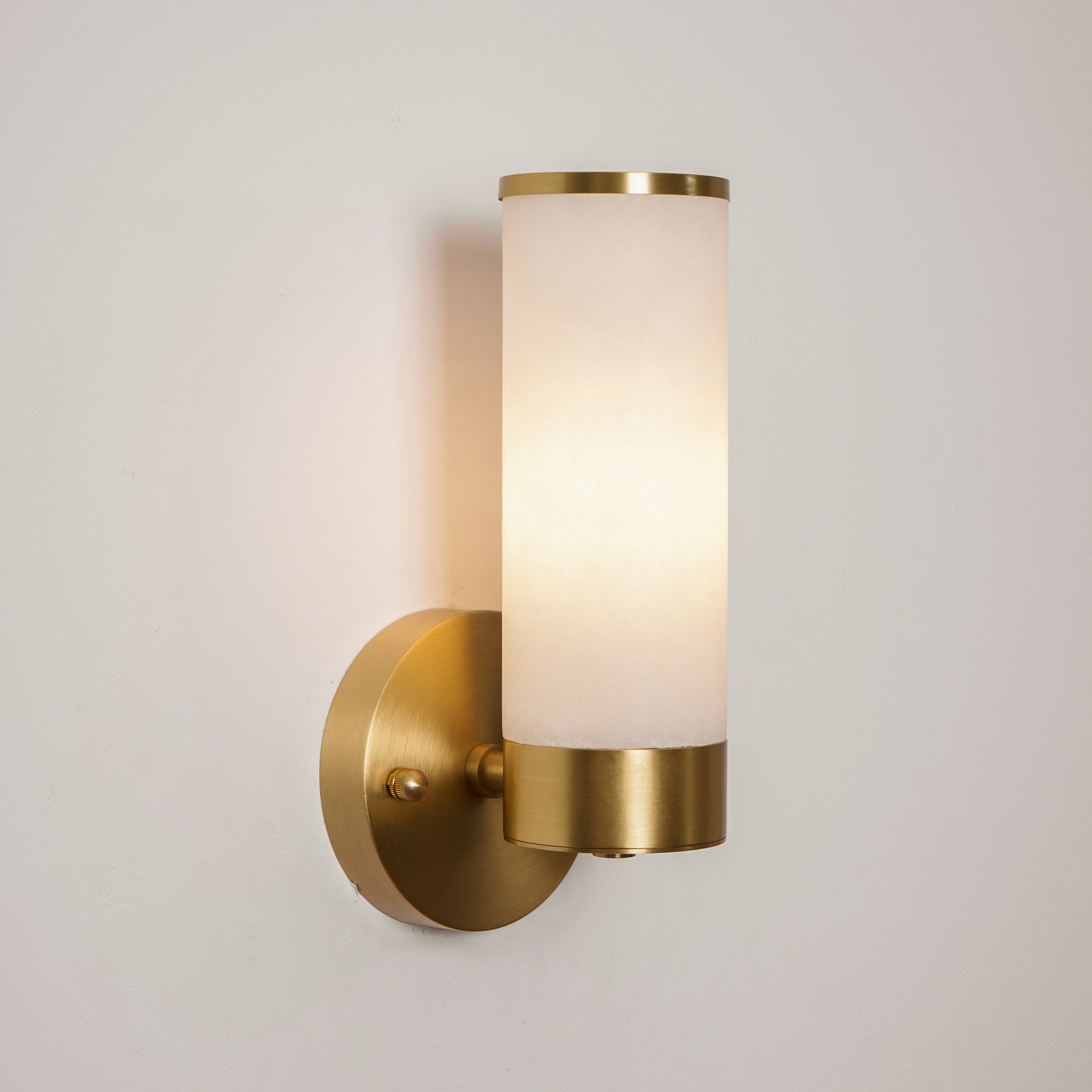 Olvynis Modern Minimalist Brass Alabaster Wall Lamp - Lamp Copper