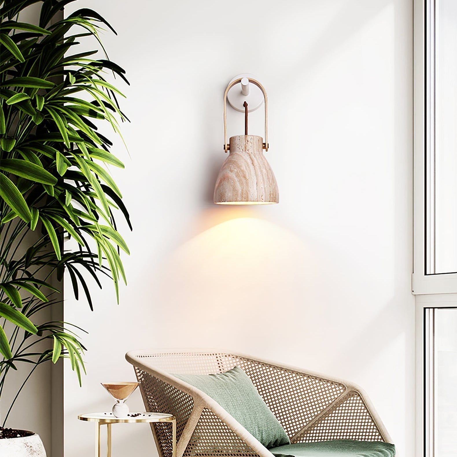 Travertine Lantern Wall Light - Neutralighting