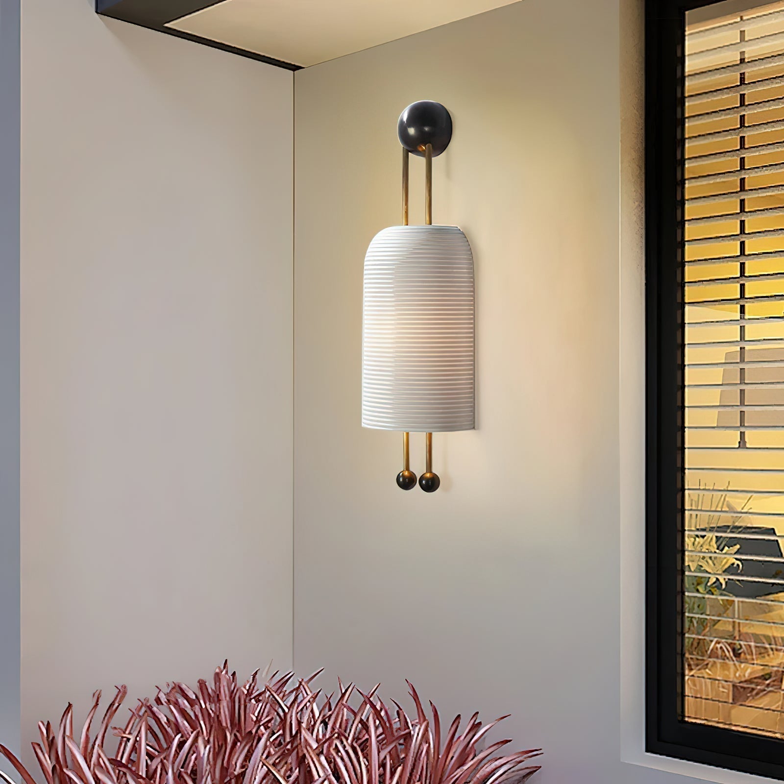 Zelaeora Modern Minimalist Metal Glass Lantern Sconce Wall Lamp - Lamp Copper