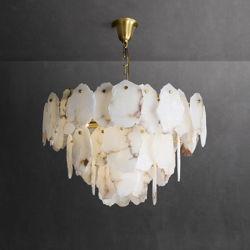 Leon Alabaster Chandelier Layered Stone Slices - Letslighting