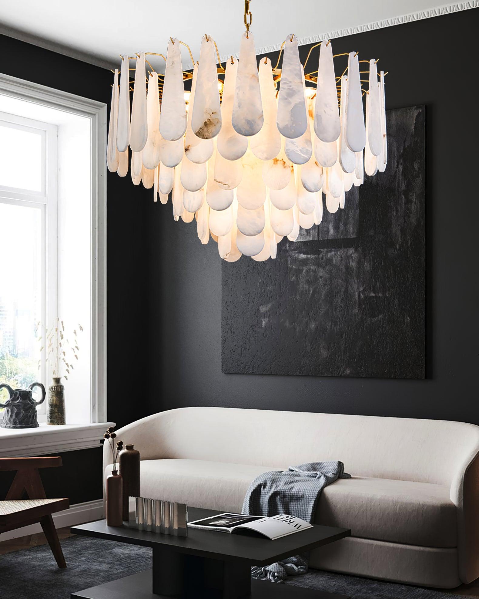 Ucararae Teardrop Alabaster Chandelier - Neutralighting