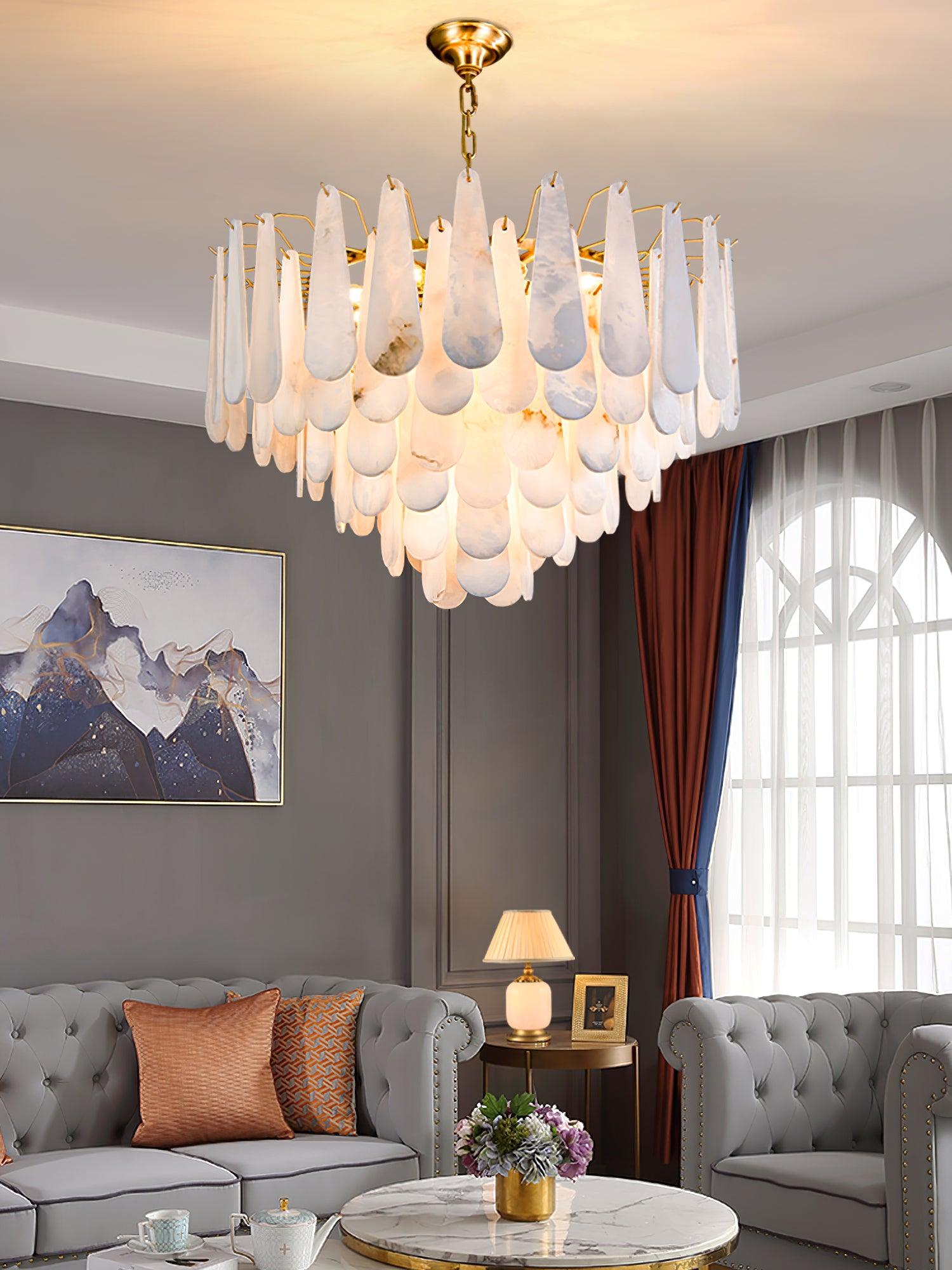 Ucararae Teardrop Alabaster Chandelier - Neutralighting