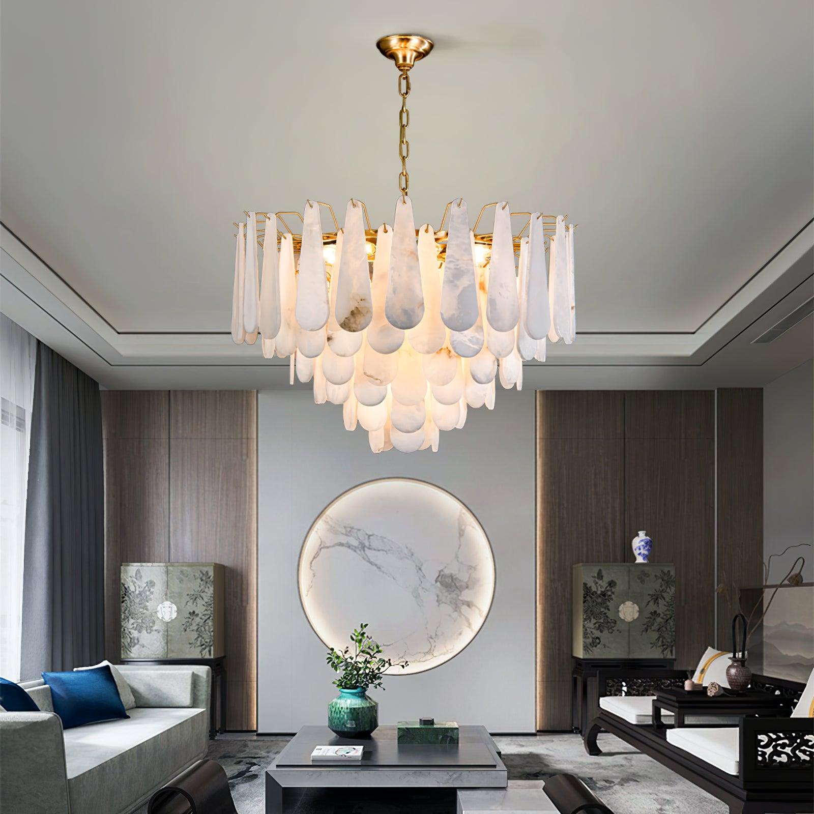Ucararae Teardrop Alabaster Chandelier - Neutralighting