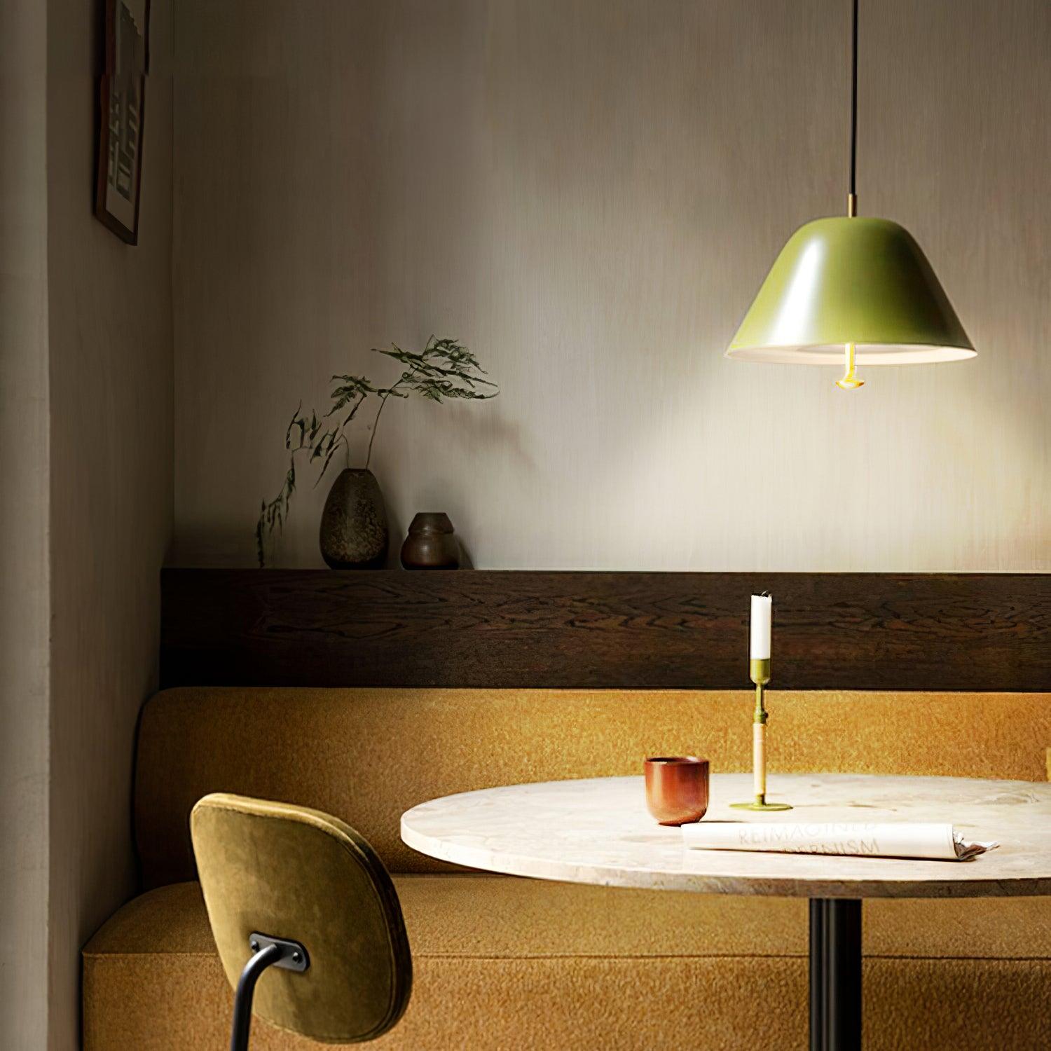 Pendant Lamp Modern Metal Shade in Green and White Minimalist - Letslighting