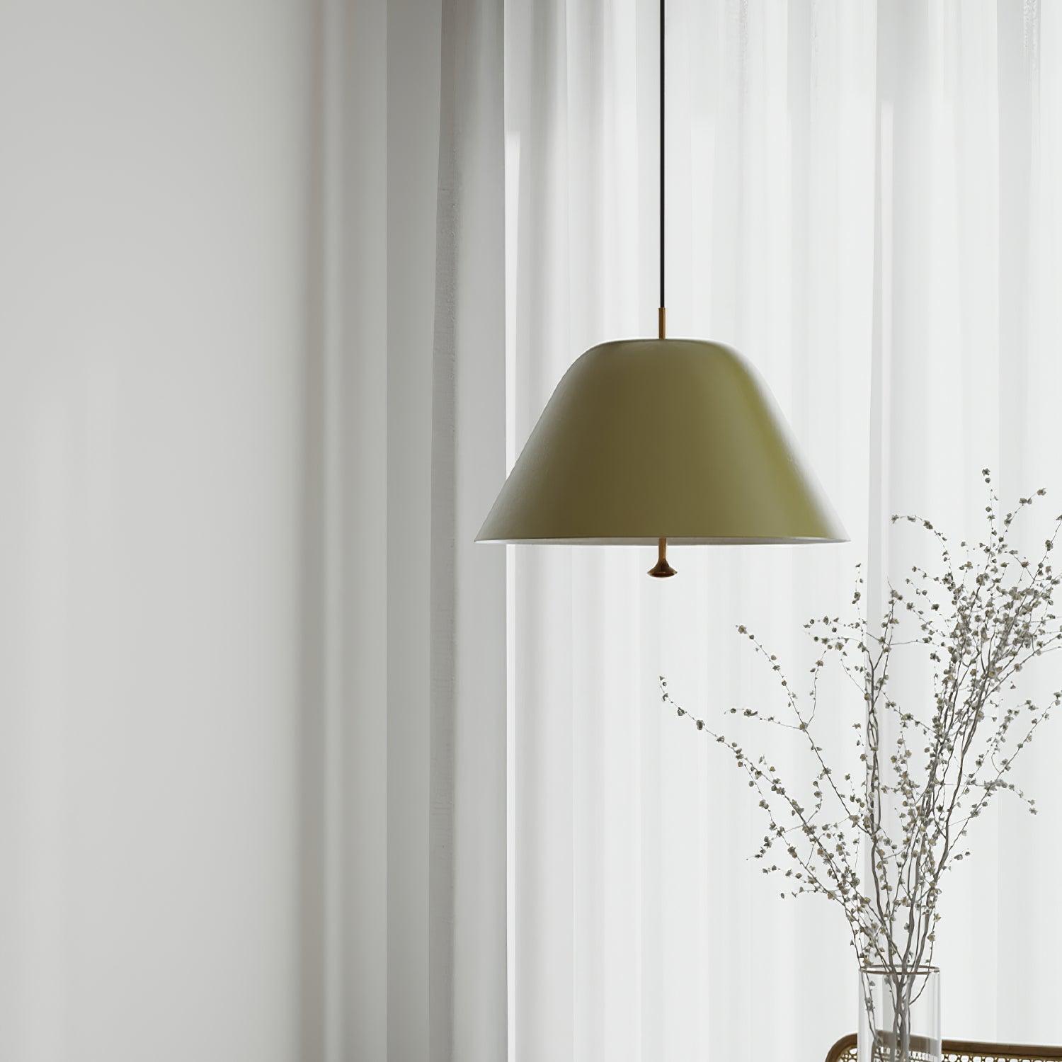 Pendant Lamp Modern Metal Shade in Green and White Minimalist - Letslighting