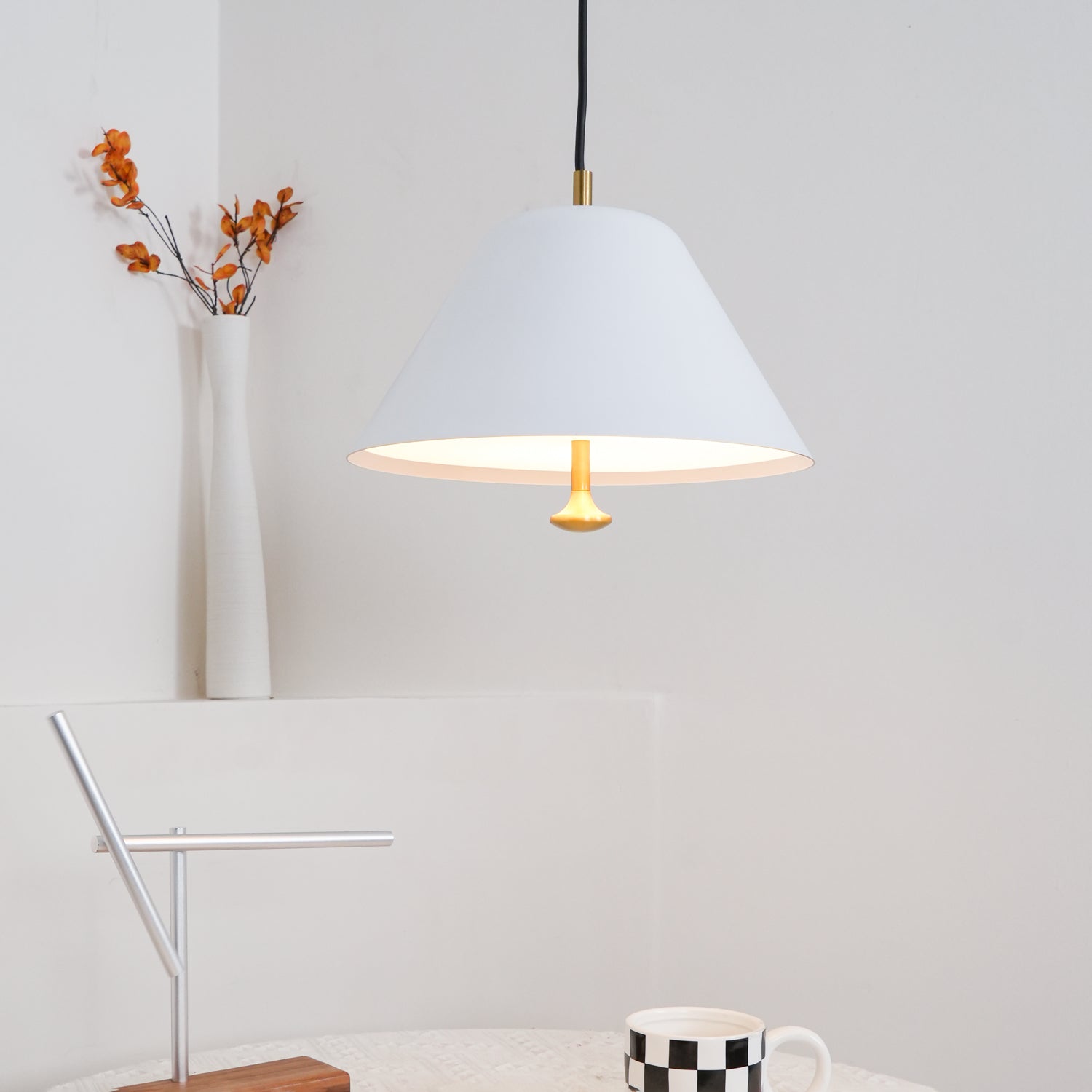 Pendant Lamp Modern Metal Shade in Green and White Minimalist - Letslighting