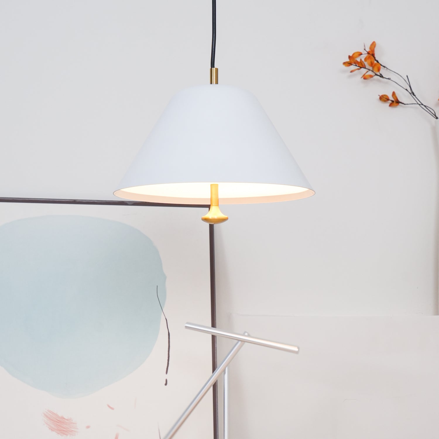 Pendant Lamp Modern Metal Shade in Green and White Minimalist - Letslighting