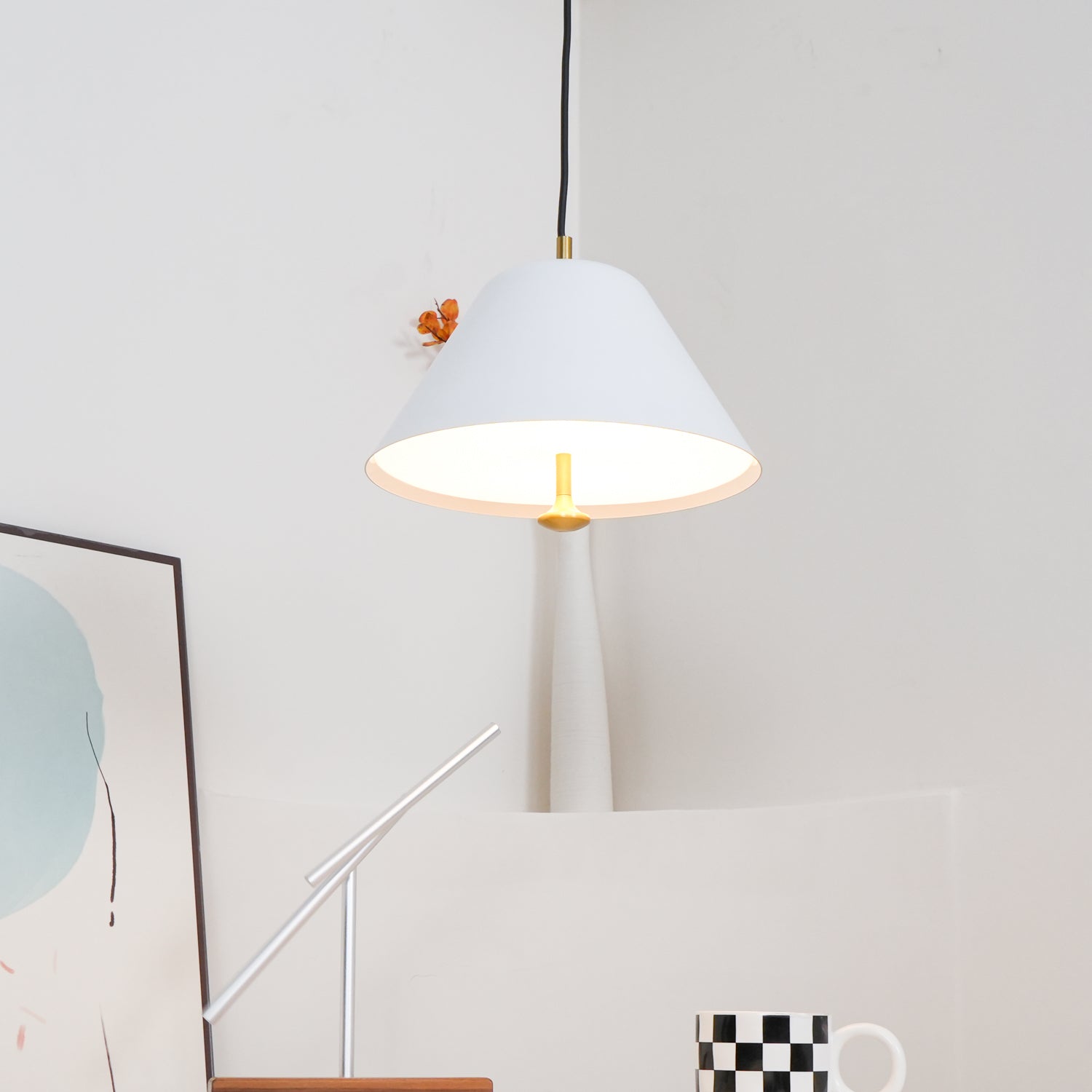 Pendant Lamp Modern Metal Shade in Green and White Minimalist - Letslighting