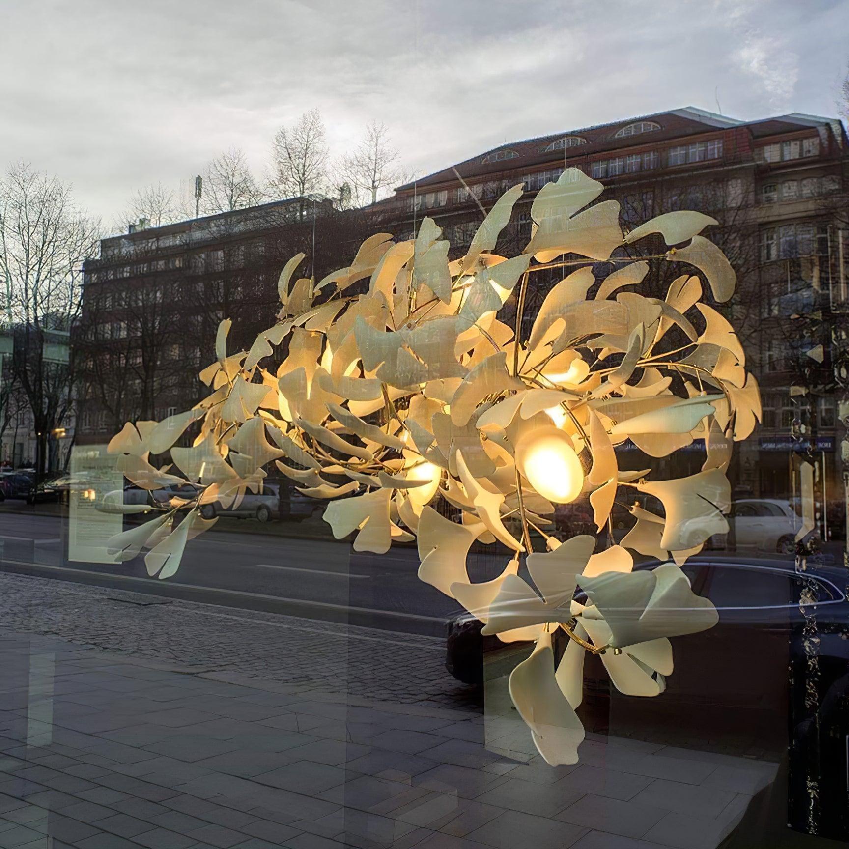 Olivia Ceramic Gingko Leaf Chandelier Organic Curves - Letslighting