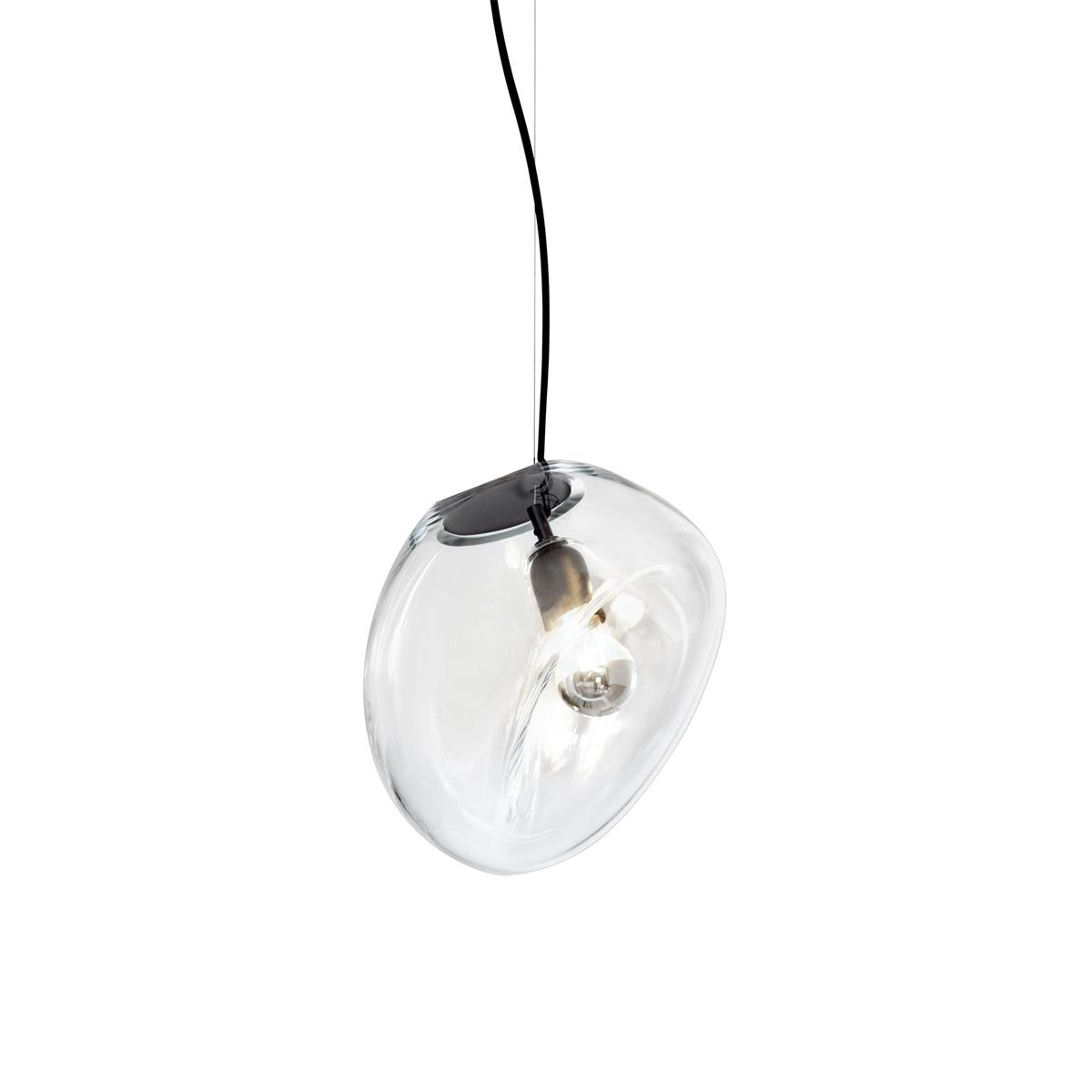 Lymara Modern Minimalist Black Glass Pendant Light - Lamp Copper