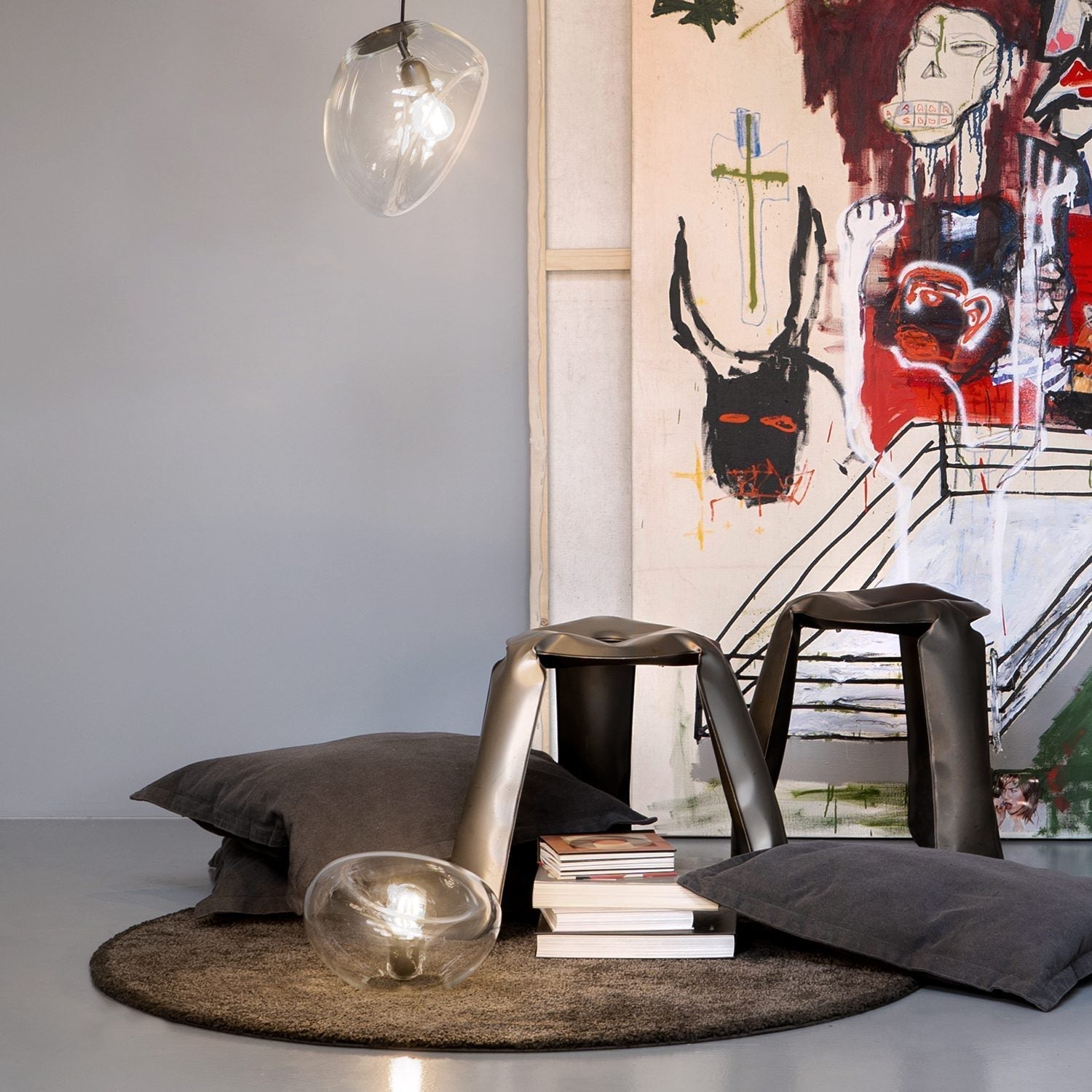 Lymara Modern Minimalist Black Glass Pendant Light - Lamp Copper