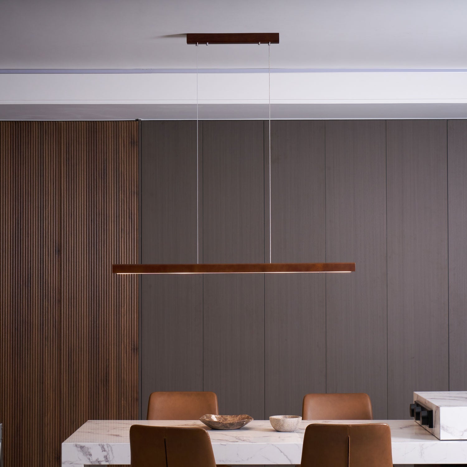 Linear Wooden Pendant Light - Blowlighting