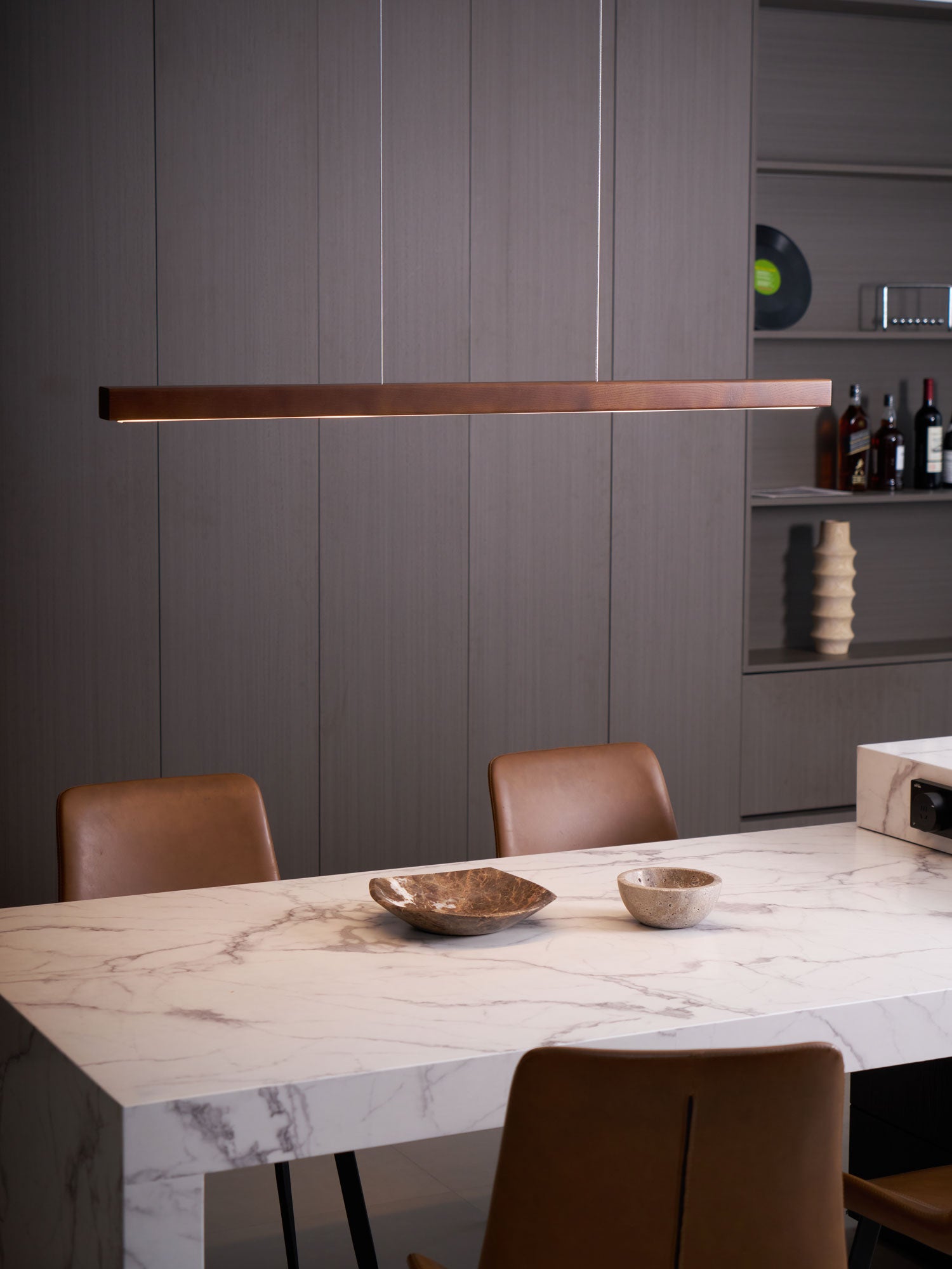 Linear Wooden Pendant Light - Blowlighting