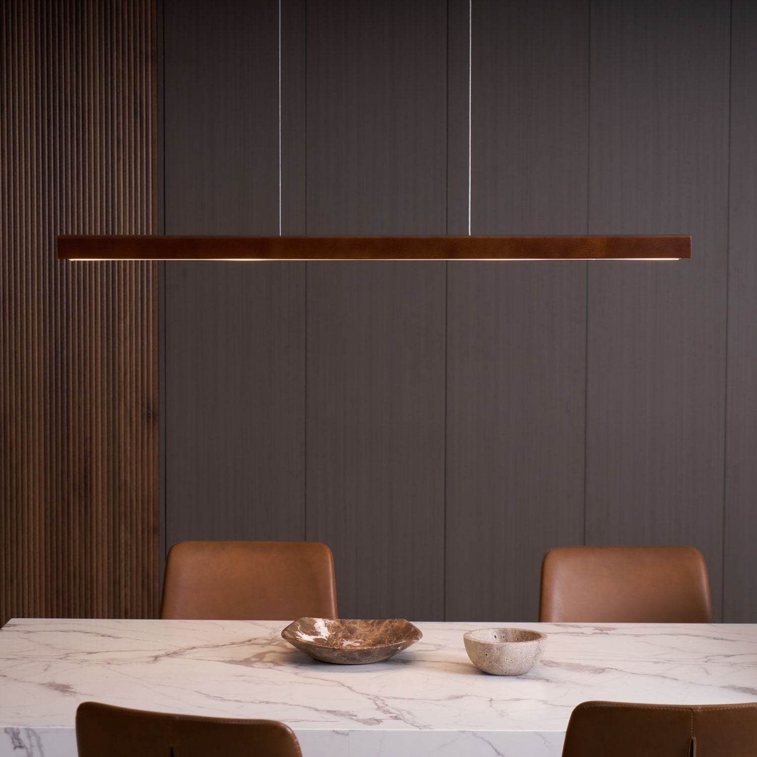 Linear Wooden Pendant Light - Blowlighting