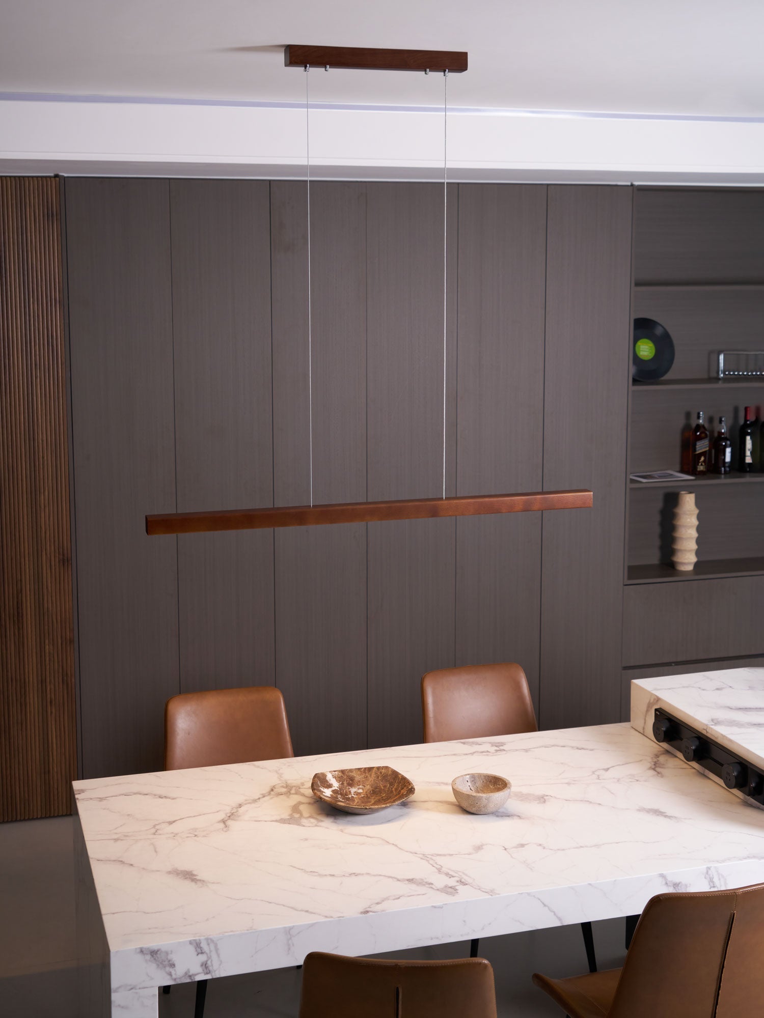 Linear Wooden Pendant Light - Blowlighting