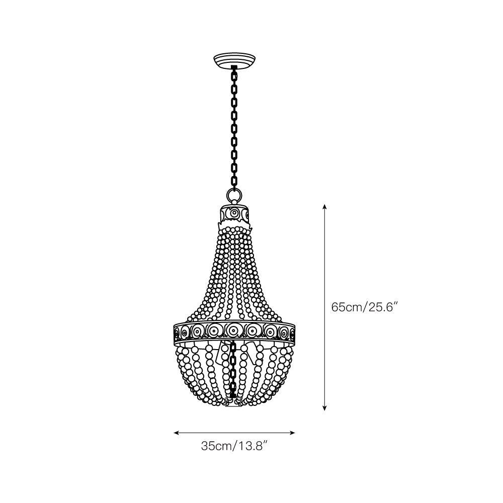 Ulvararis Postmodern Luxury Beaded Wooden Metal Chandelier - Lamp Copper