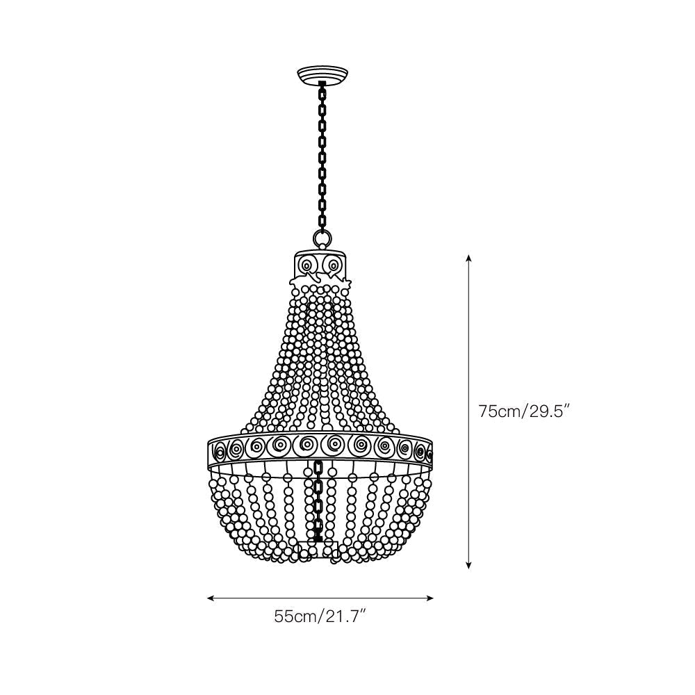 Ulvararis Postmodern Luxury Beaded Wooden Metal Chandelier - Lamp Copper
