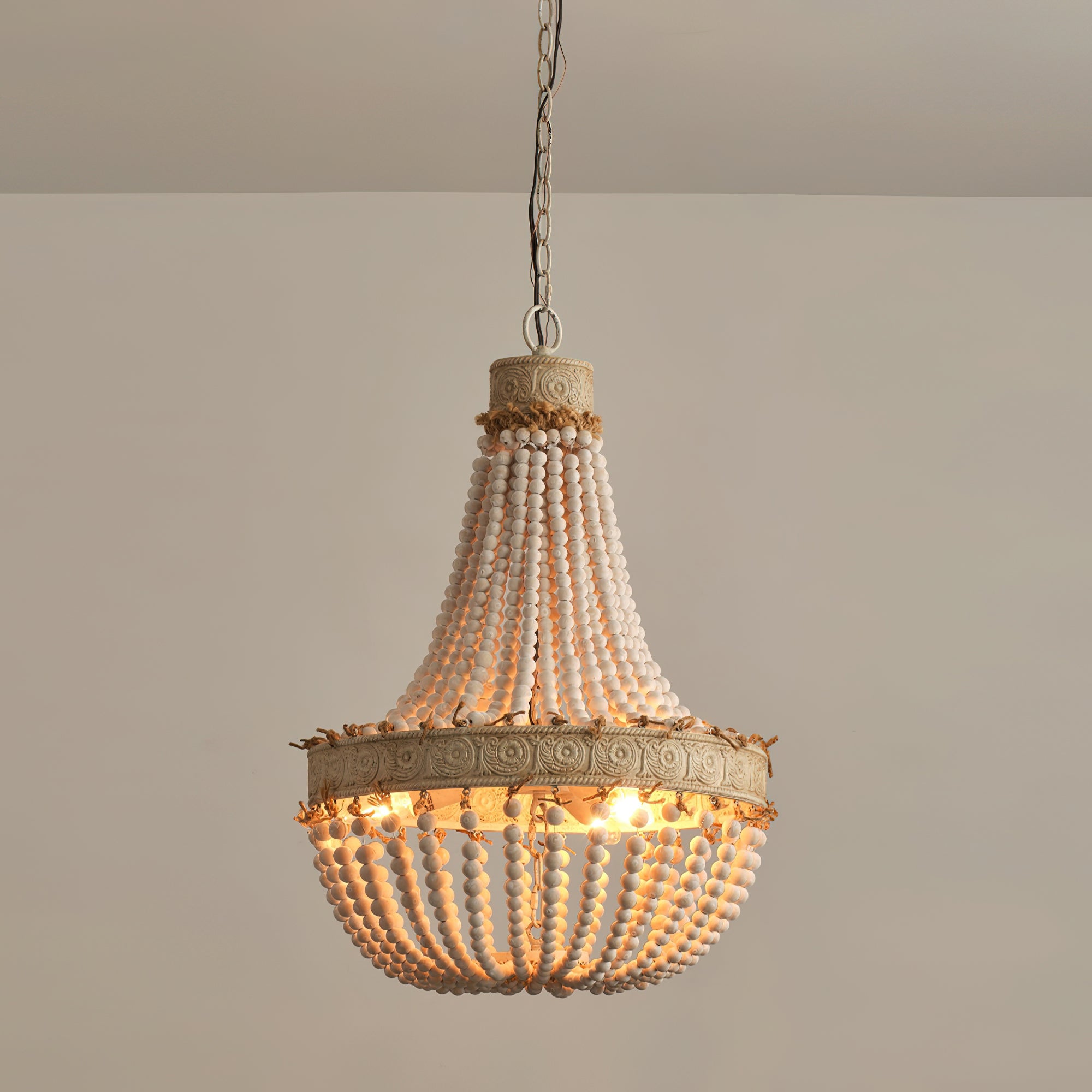 Ulvararis Postmodern Luxury Beaded Wooden Metal Chandelier - Lamp Copper