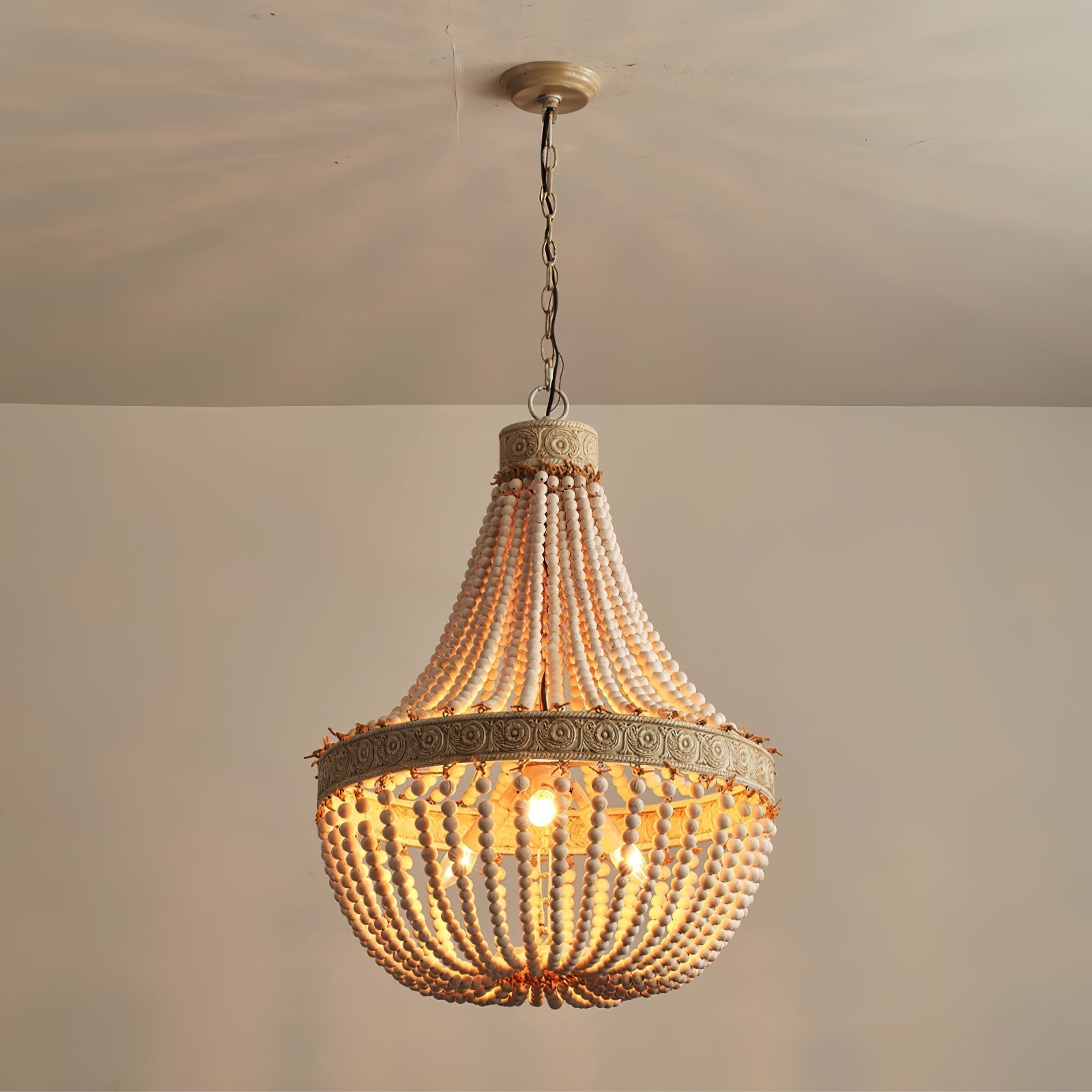 Ulvararis Postmodern Luxury Beaded Wooden Metal Chandelier - Lamp Copper