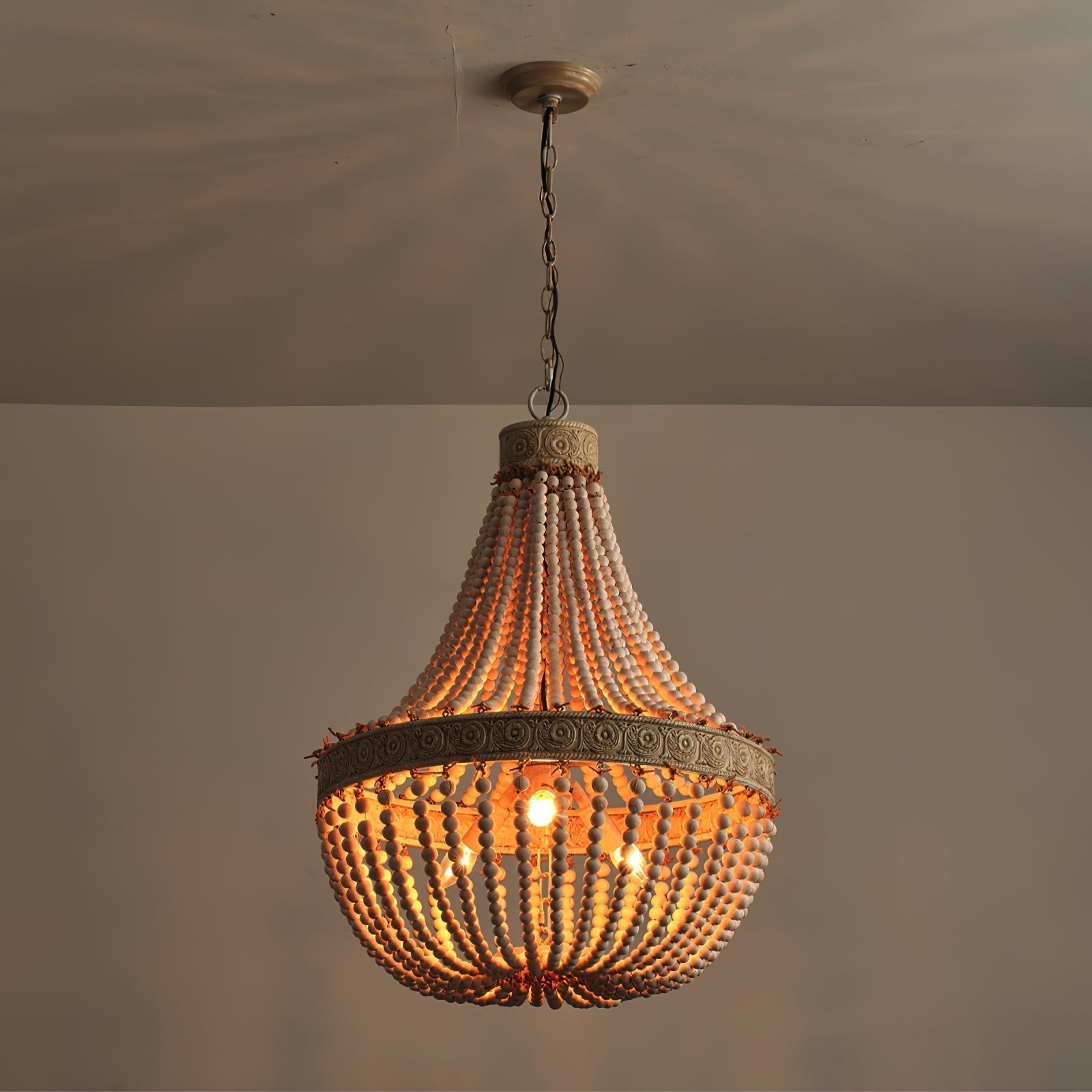 Ulvararis Postmodern Luxury Beaded Wooden Metal Chandelier - Lamp Copper