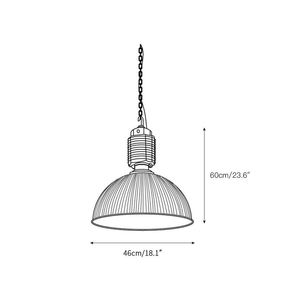 Vosilis Vintage Farmhouse Metal Glass Pendant Light - Lamp Copper