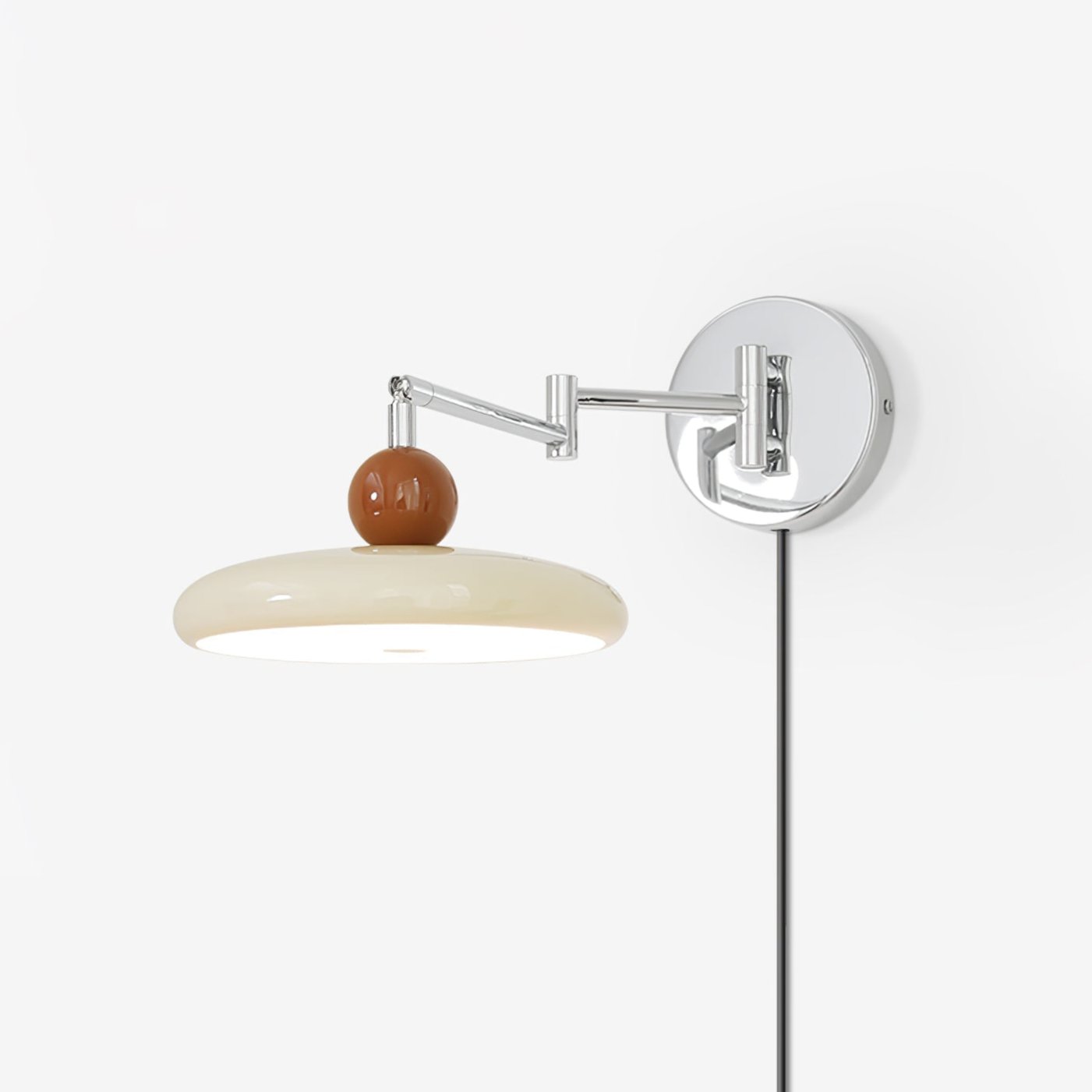 Aria Lampada da Parete con Spina Verde/Beige