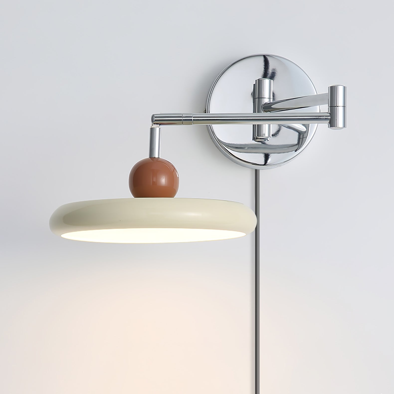 Aria Lampada da Parete con Spina Verde/Beige