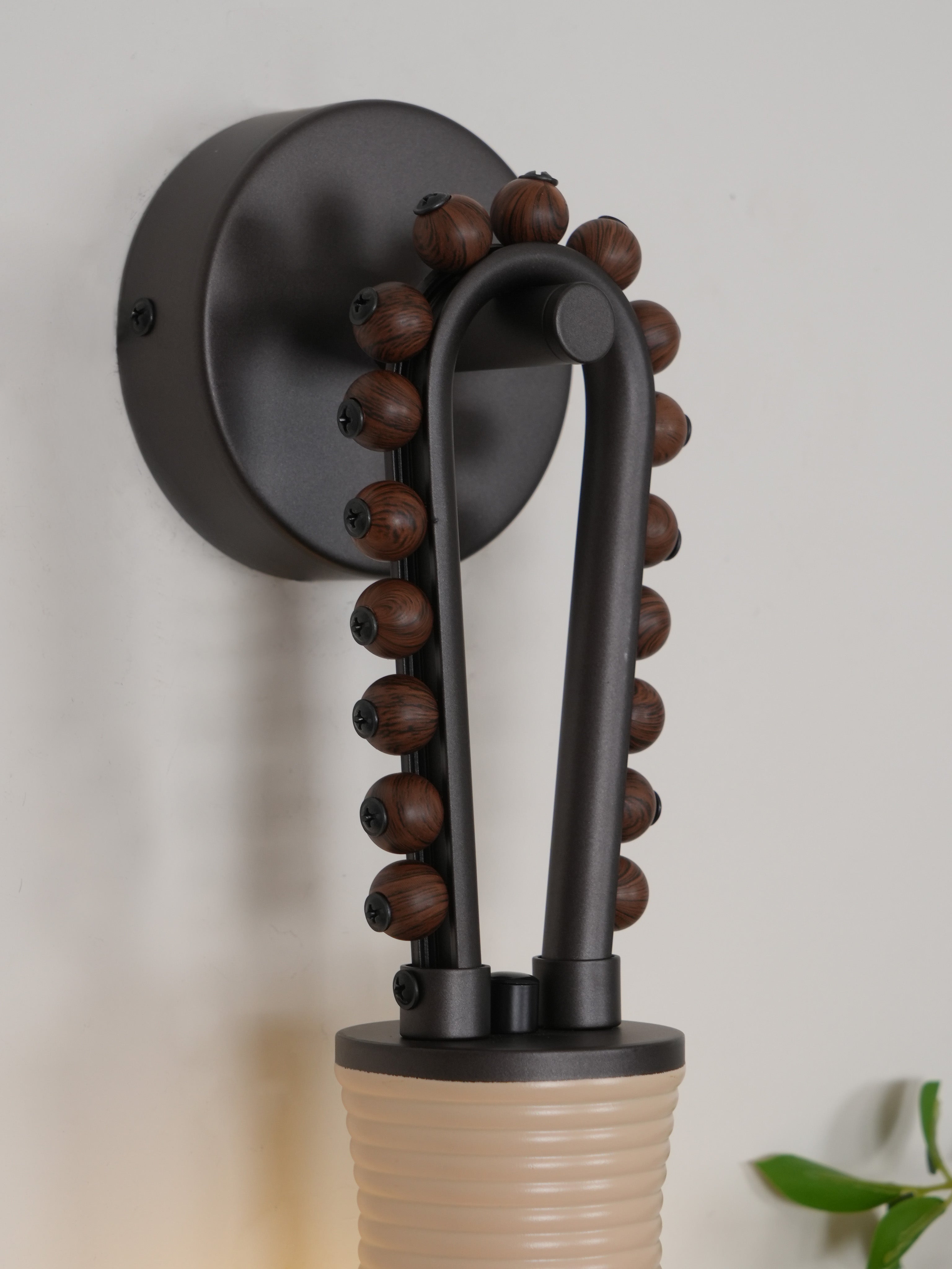 Sytala Premium Art Walnut Glass Wall Lamp - Lamp Copper