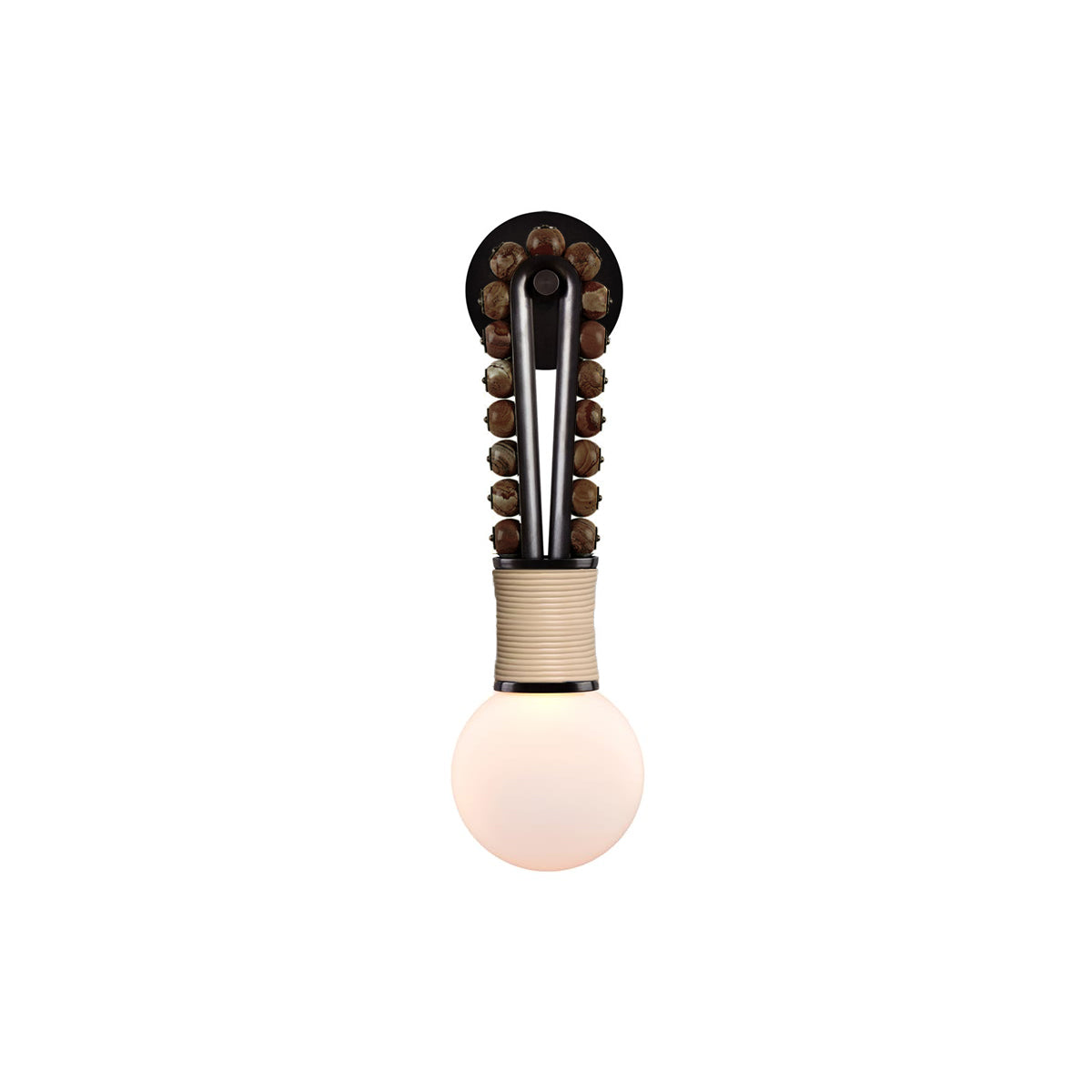 Sytala Premium Art Walnut Glass Wall Lamp - Lamp Copper