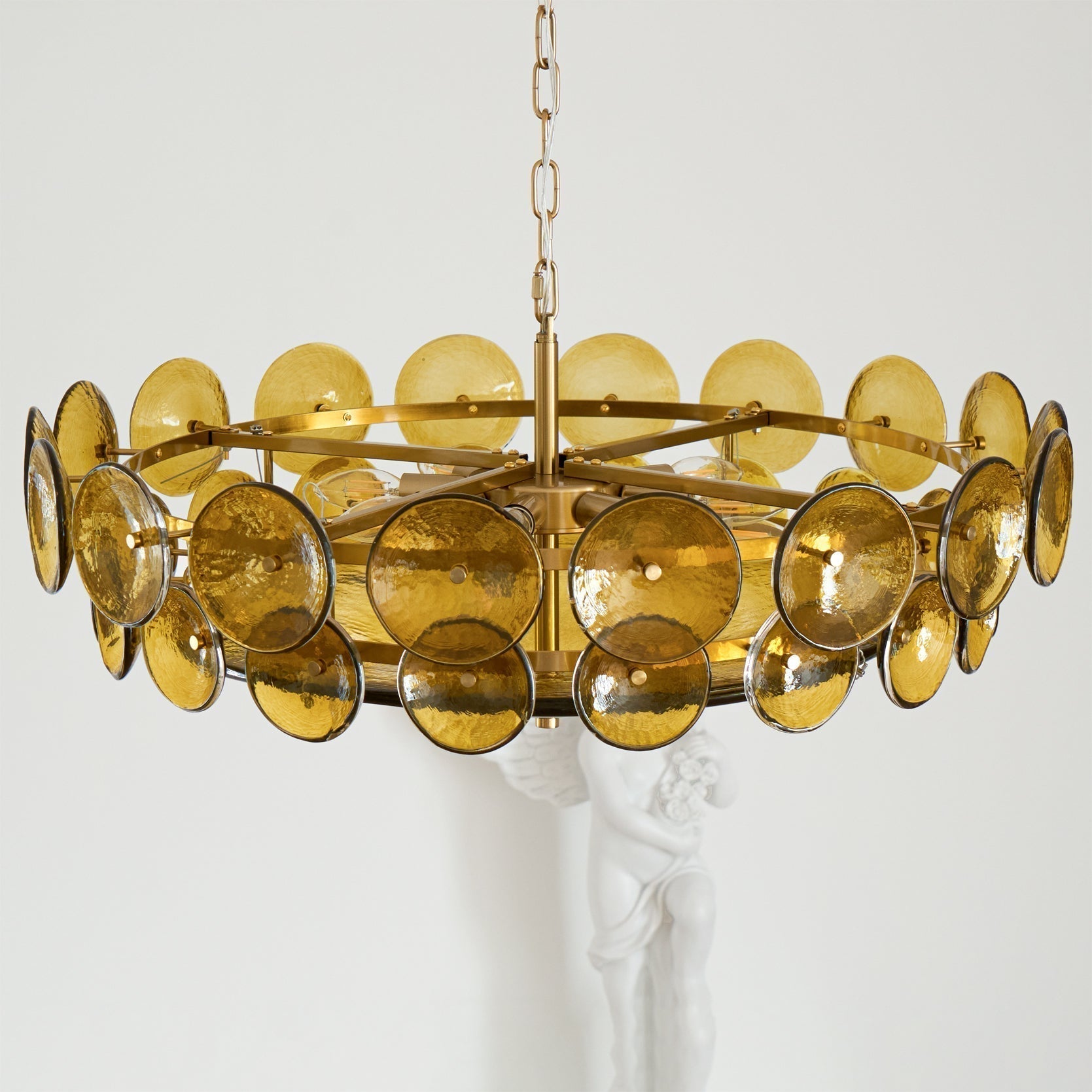 Aurora Chandelier Murano Glass Disc Vintage - Blowlighting