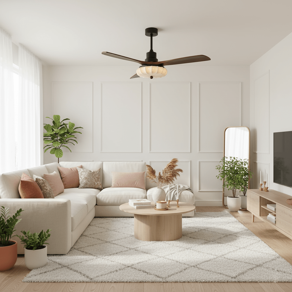Ventilatore da Soffitto con Luce Jasper Bloom in una camera da letto
