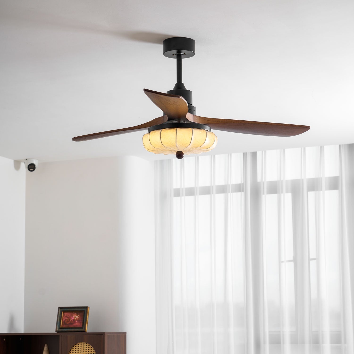 Ventilatore da Soffitto con Luce Jasper Bloom con asta di sospensione estesa