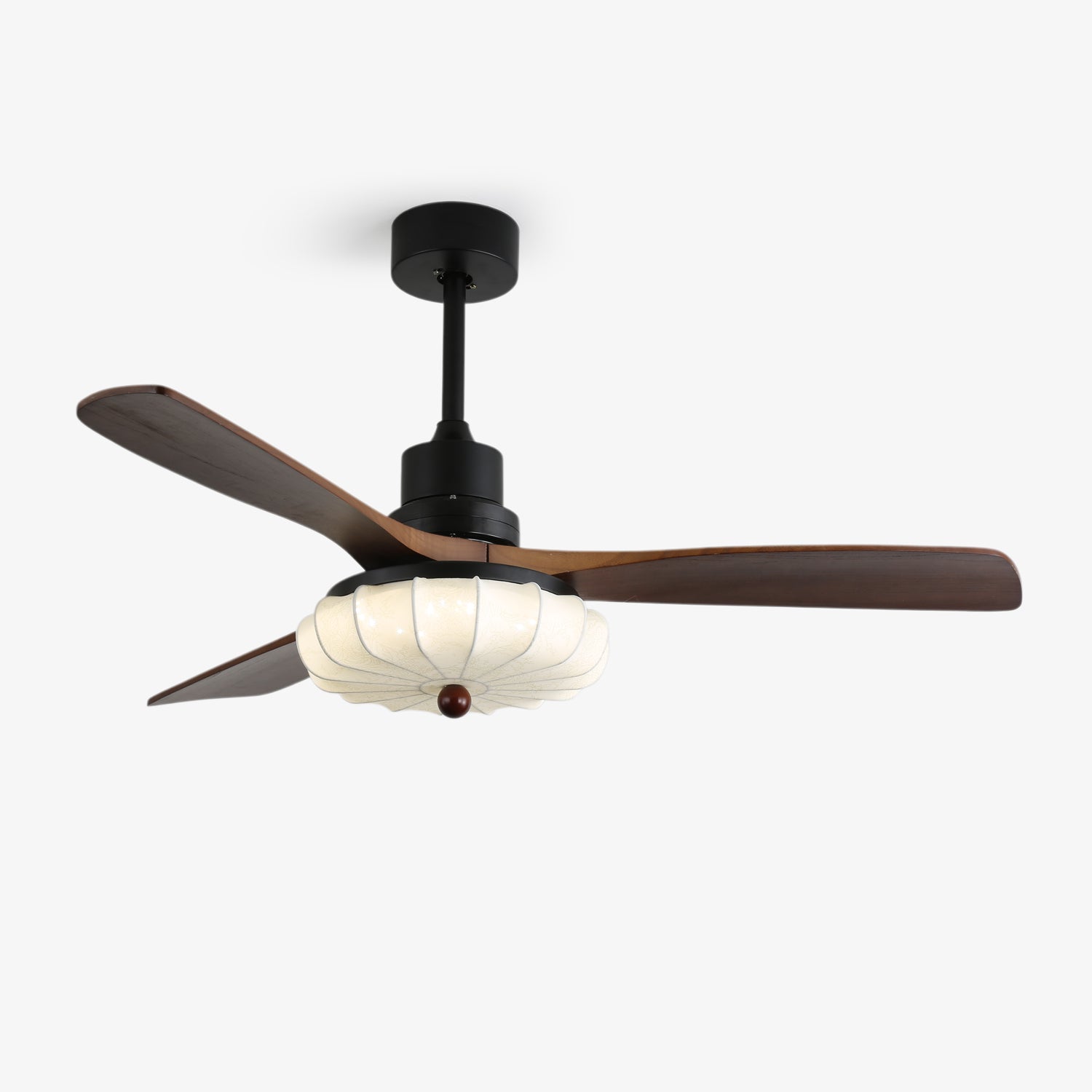 Ventilatore da Soffitto con Luce Jasper Bloom con paralume in tessuto a forma di loto