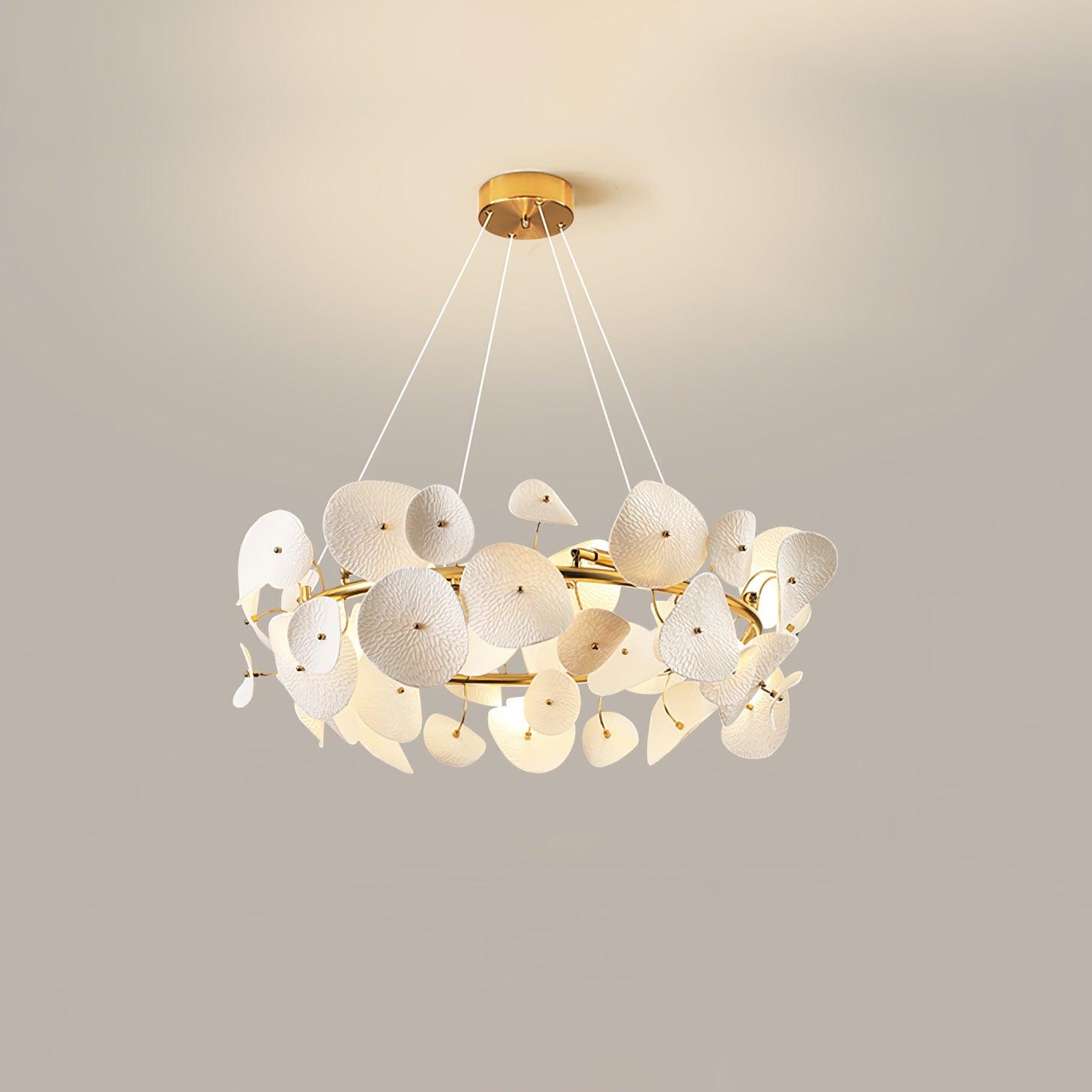 Virinira Modern Elegance Petal Metal Ceramic Chandelier - Blowlighting
