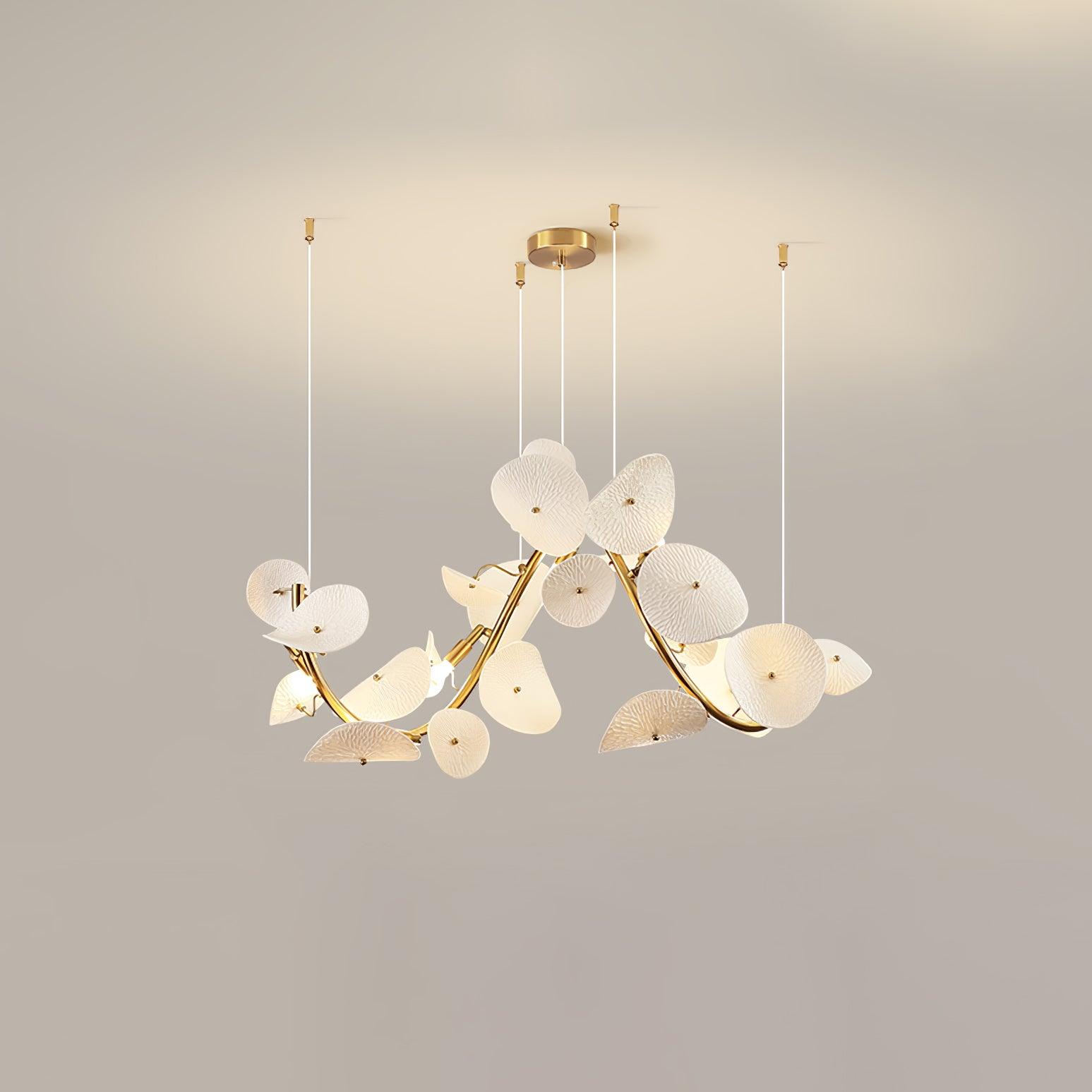 Virinira Modern Elegance Petal Metal Ceramic Chandelier - Blowlighting