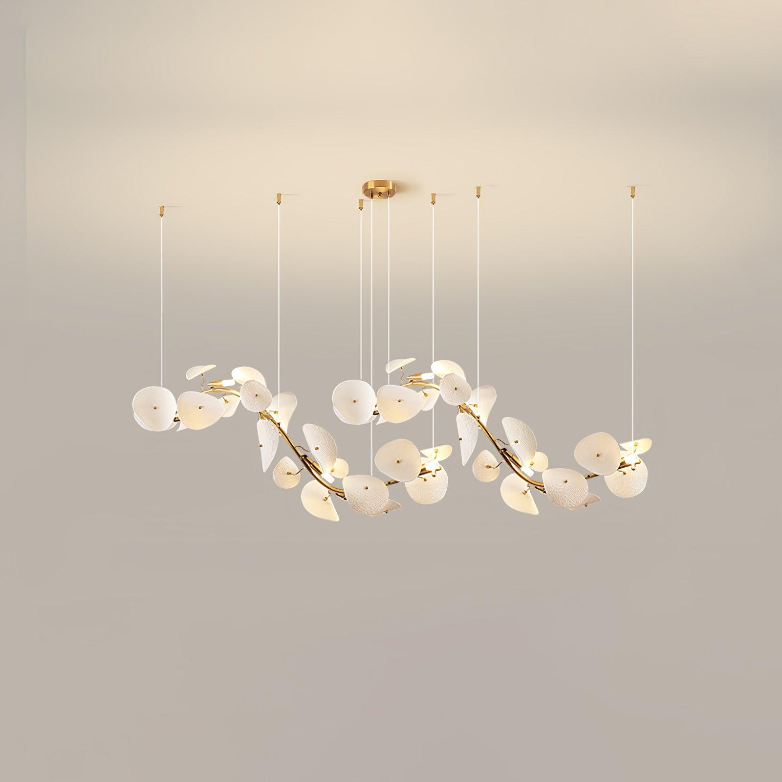 Virinira Modern Elegance Petal Metal Ceramic Chandelier - Blowlighting
