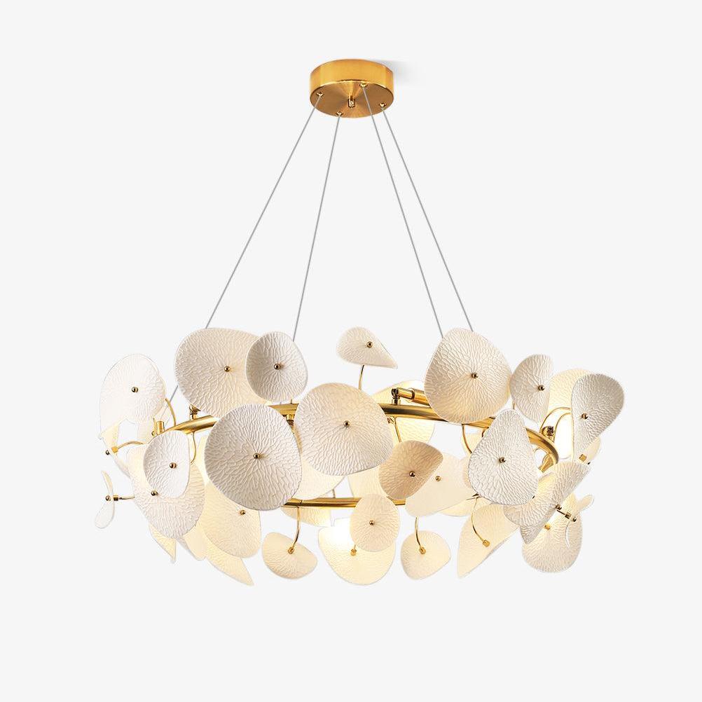 Virinira Modern Elegance Petal Metal Ceramic Chandelier - Blowlighting