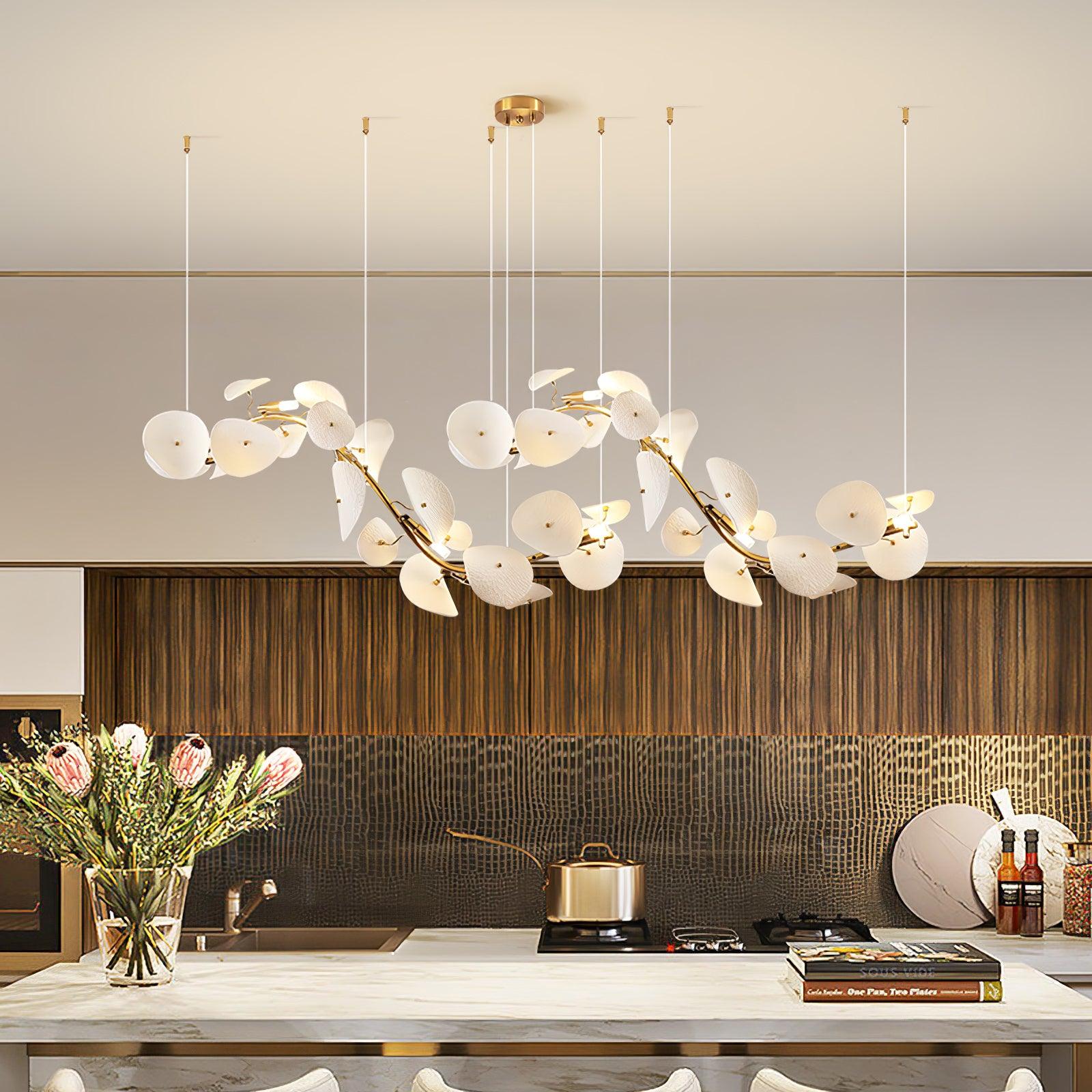 Virinira Modern Elegance Petal Metal Ceramic Chandelier - Blowlighting