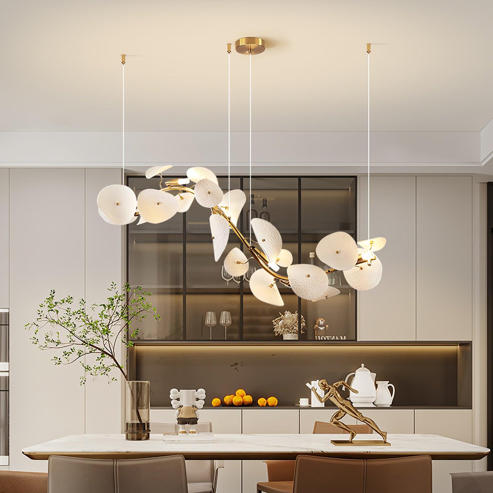 Virinira Modern Elegance Petal Metal Ceramic Chandelier - Blowlighting