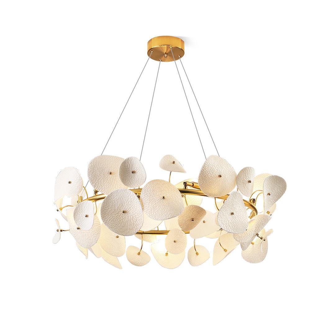 Virinira Modern Elegance Petal Metal Ceramic Chandelier - Blowlighting
