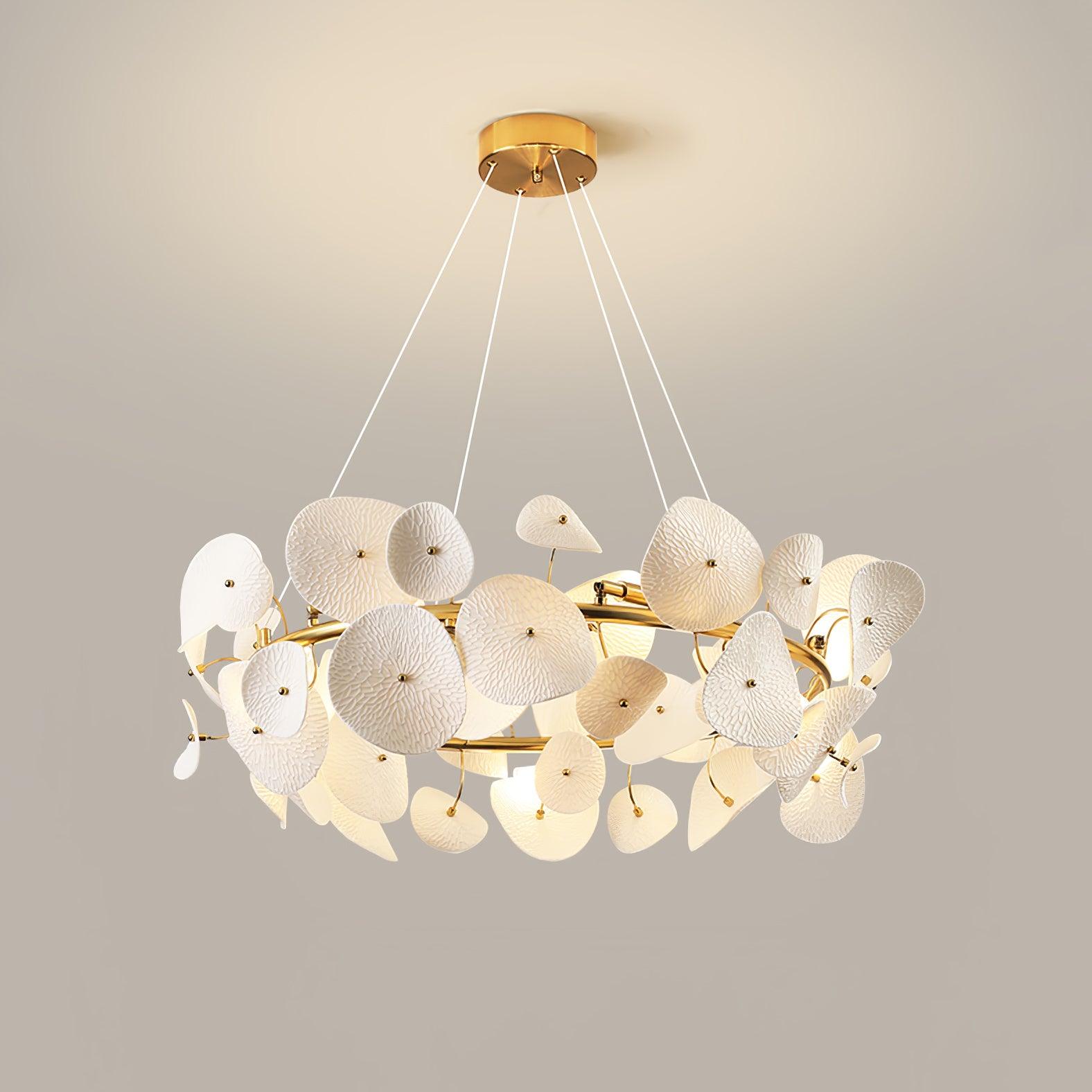 Virinira Modern Elegance Petal Metal Ceramic Chandelier - Blowlighting