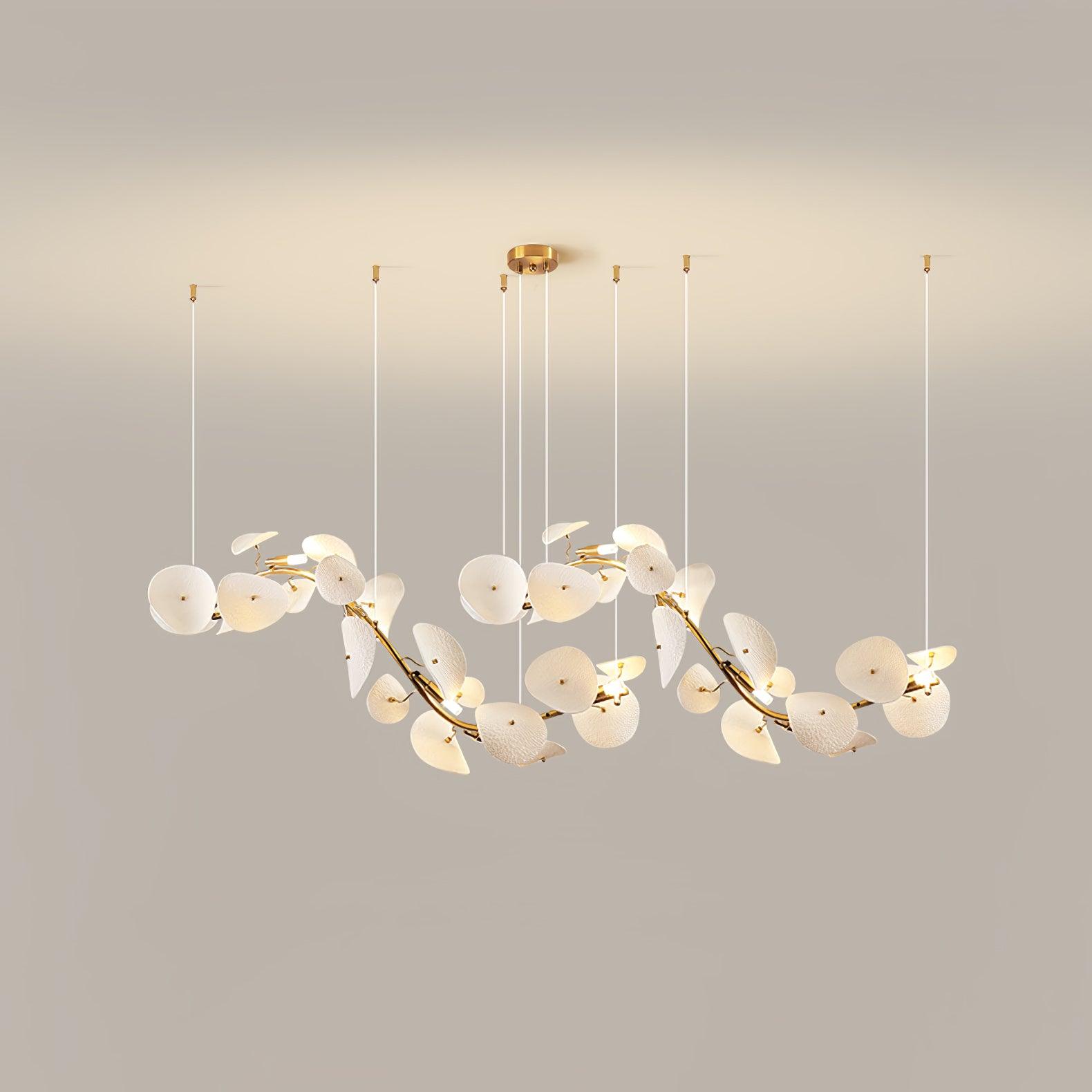 Virinira Modern Elegance Petal Metal Ceramic Chandelier - Blowlighting