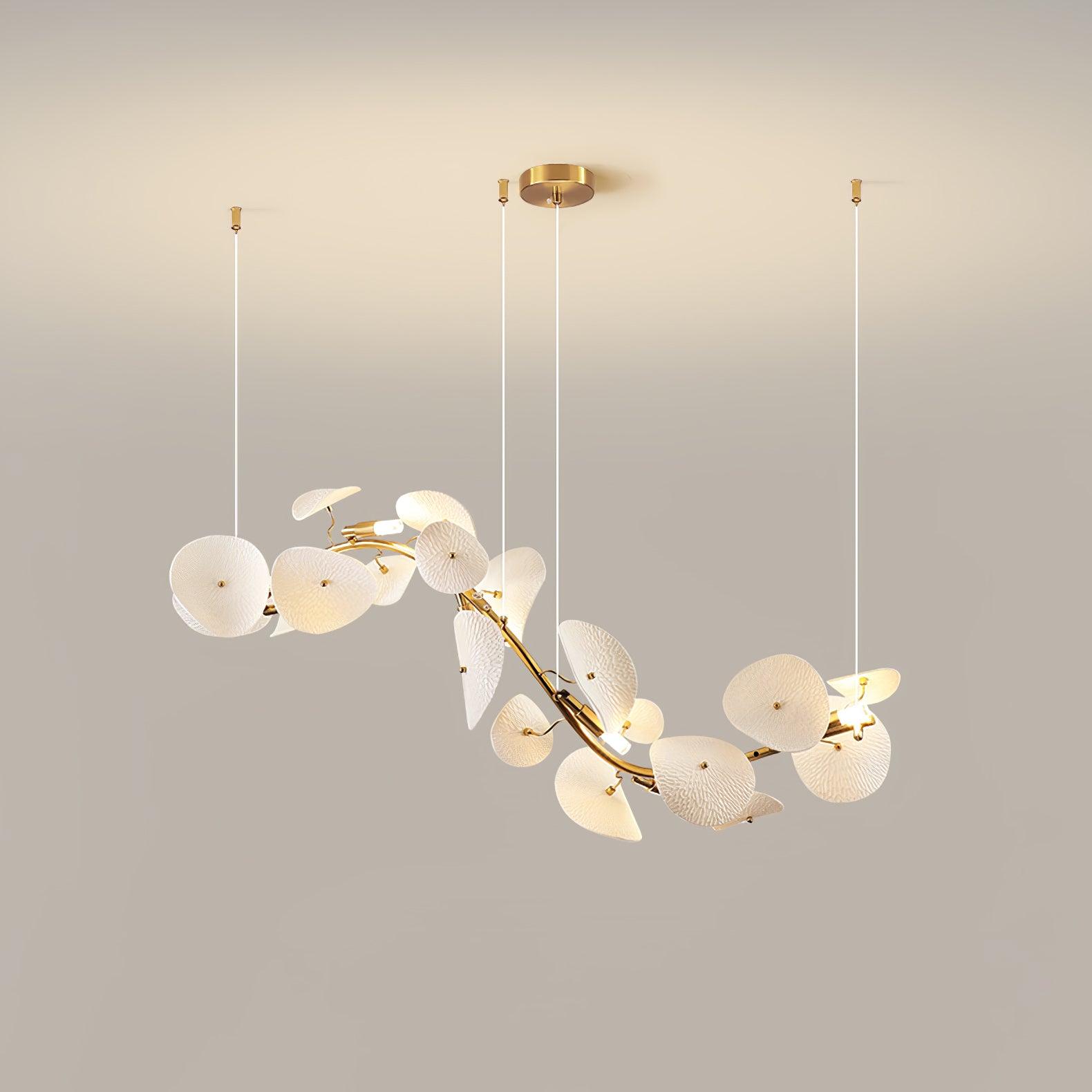 Virinira Modern Elegance Petal Metal Ceramic Chandelier - Blowlighting