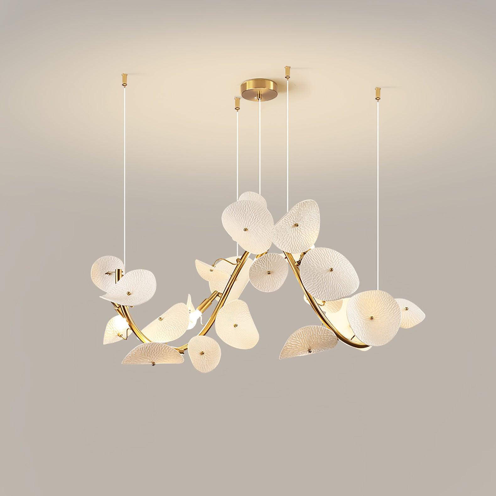 Virinira Modern Elegance Petal Metal Ceramic Chandelier - Blowlighting