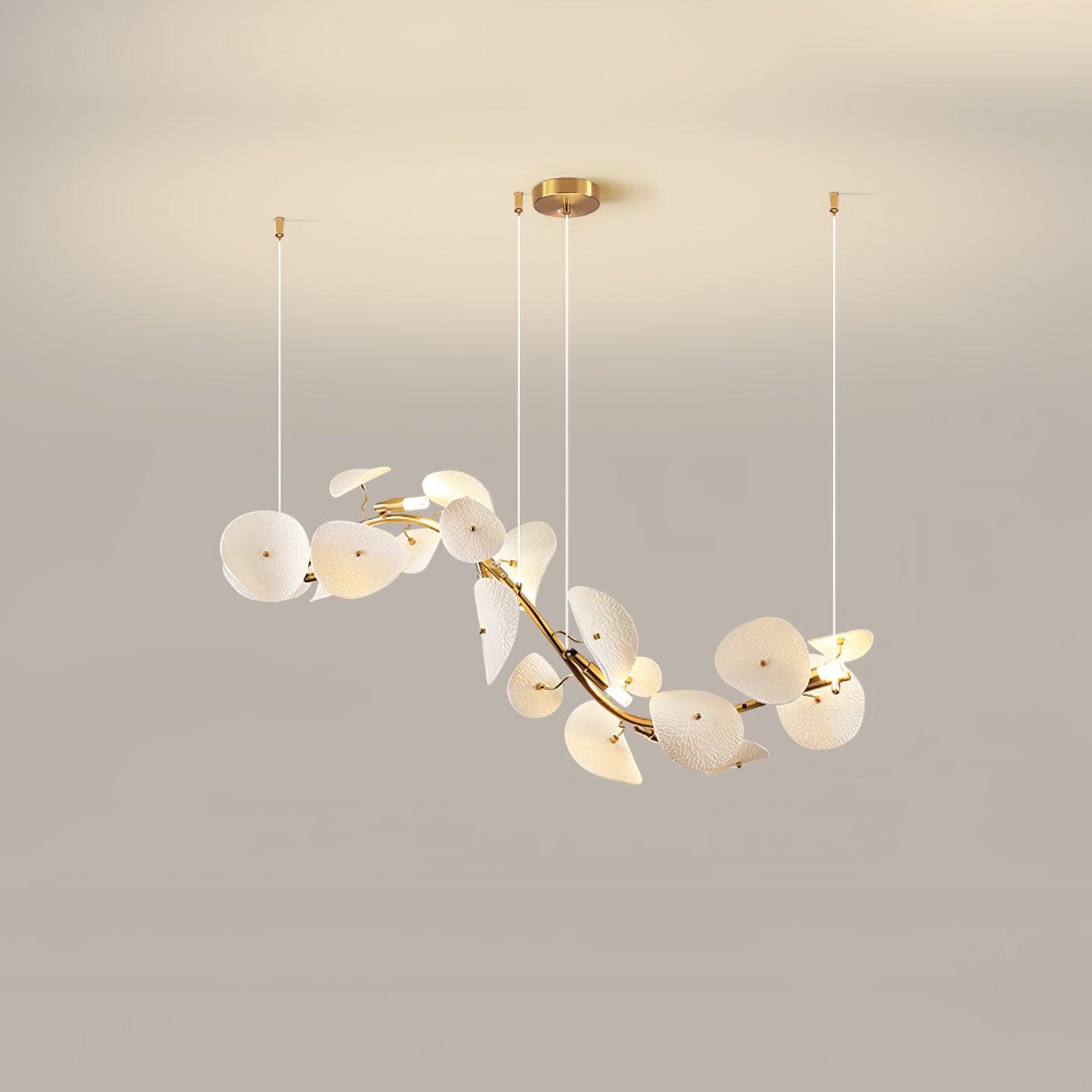 Virinira Modern Elegance Petal Metal Ceramic Chandelier - Blowlighting
